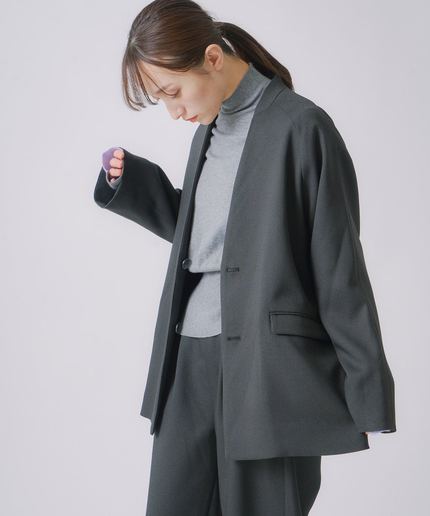 chic tweed over jacket / WHT25FJK4049