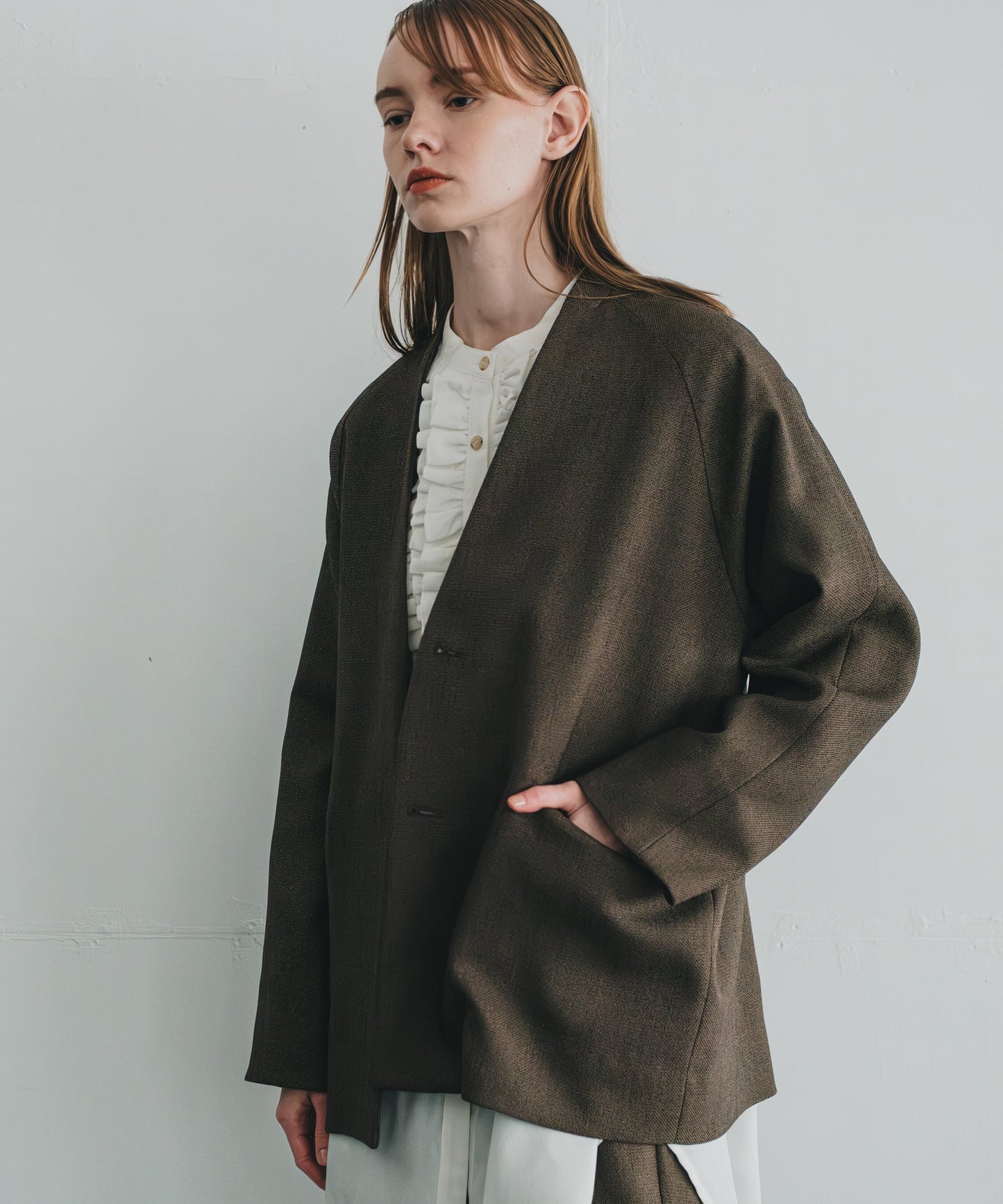 chic tweed over jacket / WHT25FJK4049