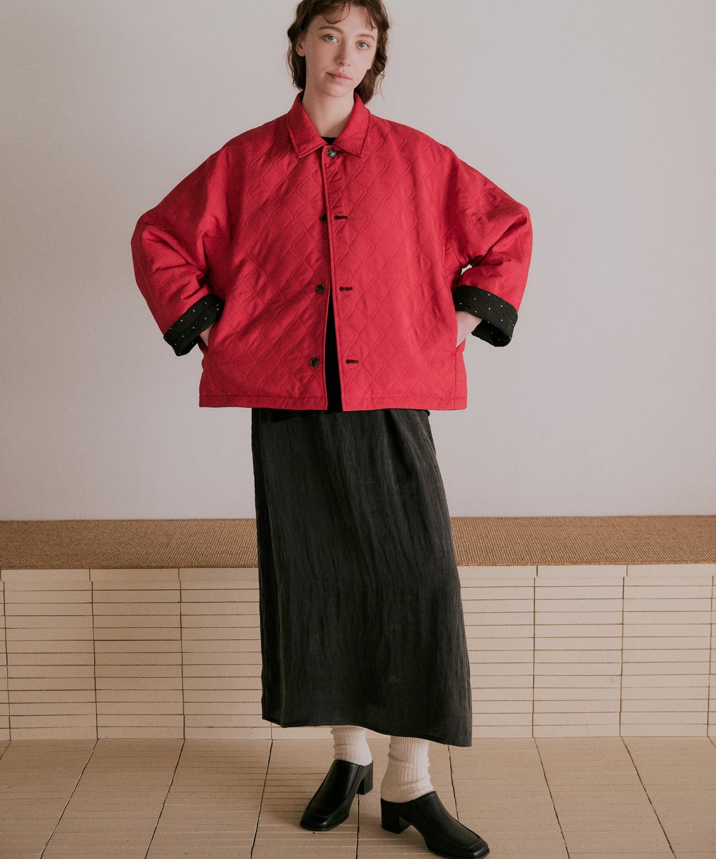 dot reversible quilt jacket / WHT25FJK4051
