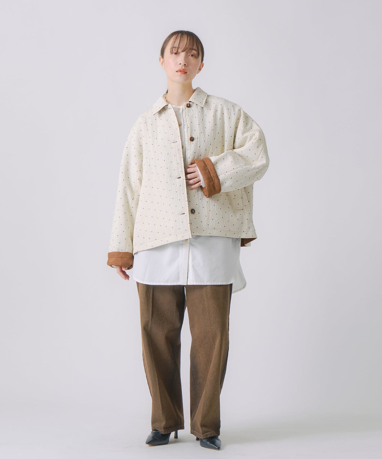 dot reversible quilt jacket / WHT25FJK4051