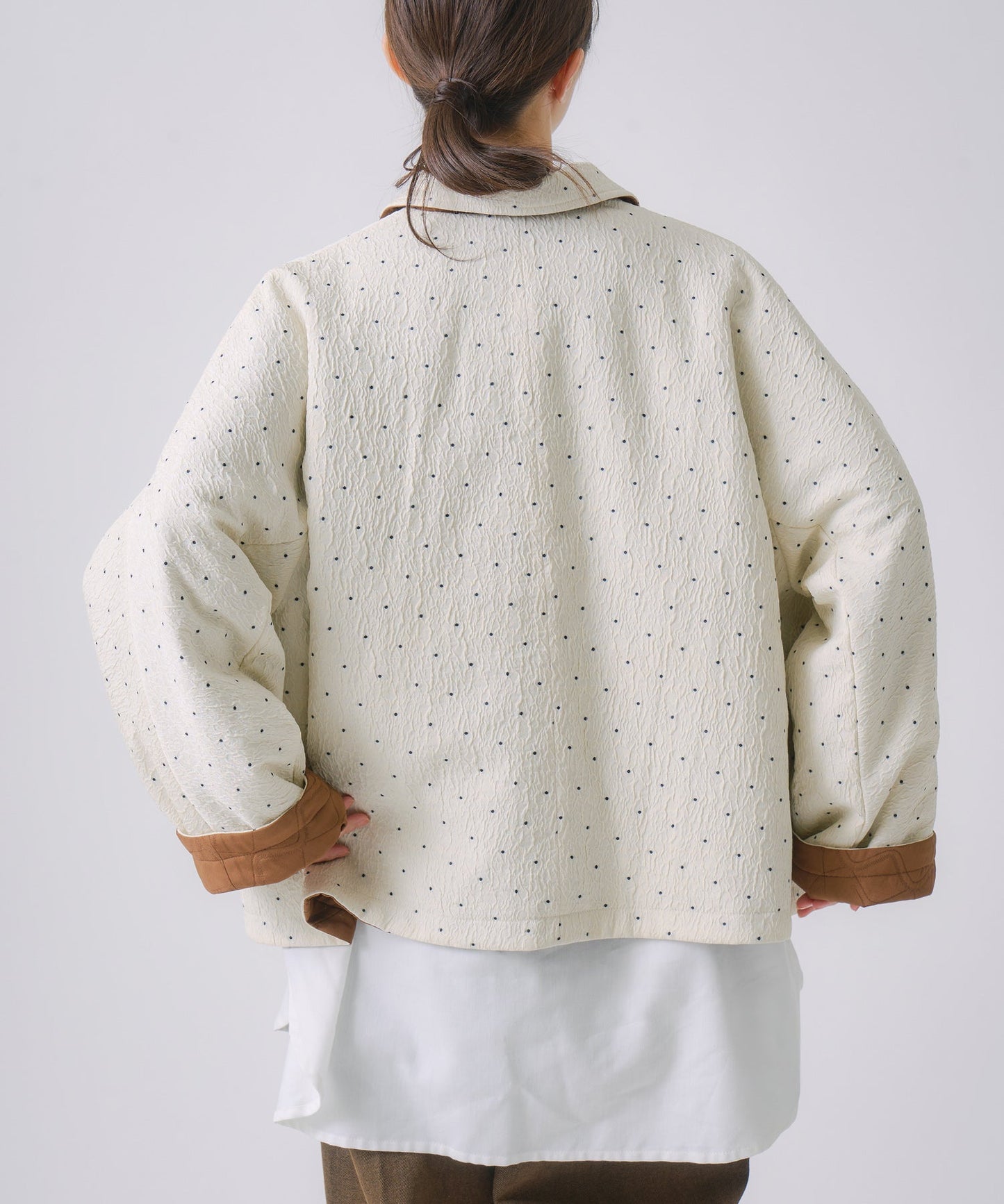 dot reversible quilt jacket / WHT25FJK4051