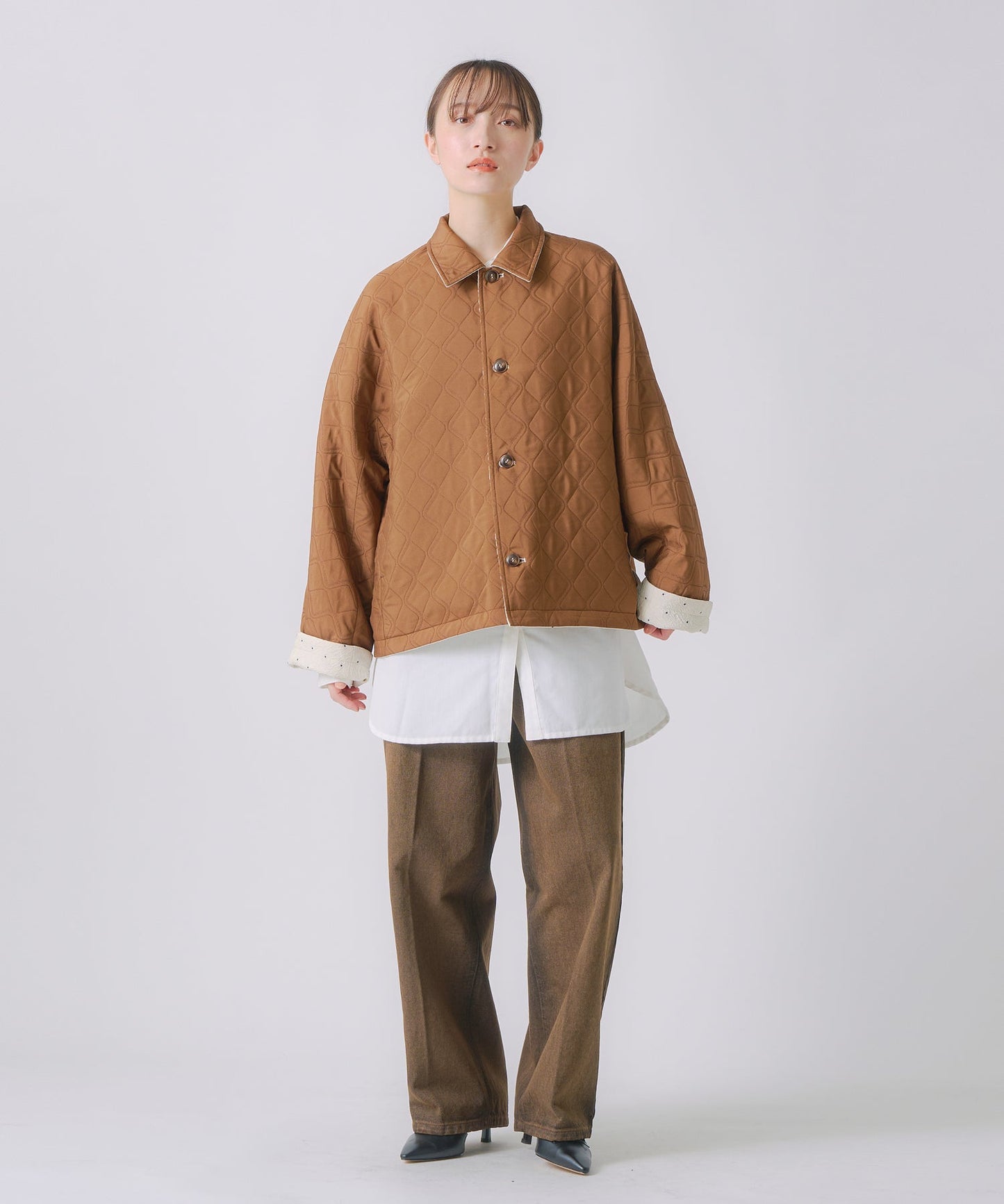 dot reversible quilt jacket / WHT25FJK4051
