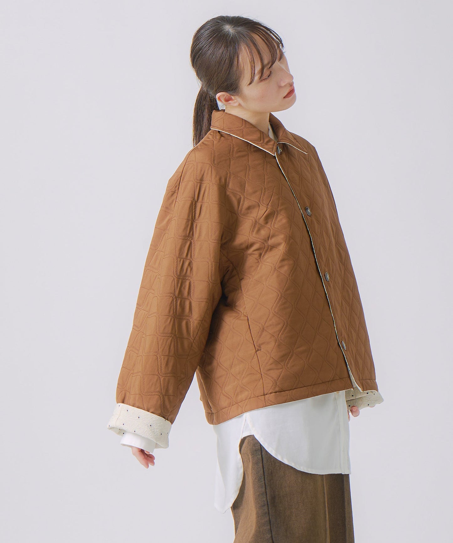 dot reversible quilt jacket / WHT25FJK4051