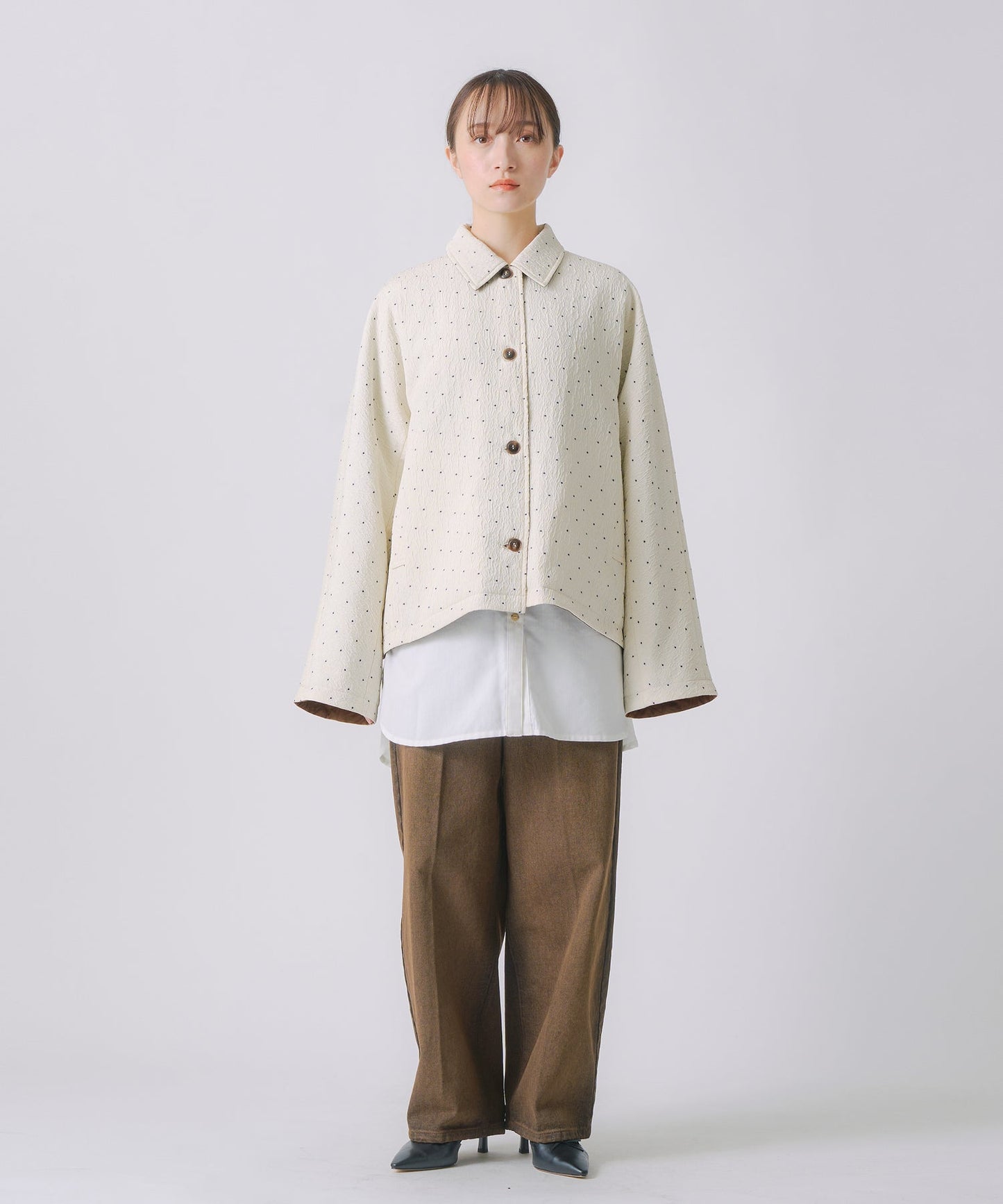dot reversible quilt jacket / WHT25FJK4051