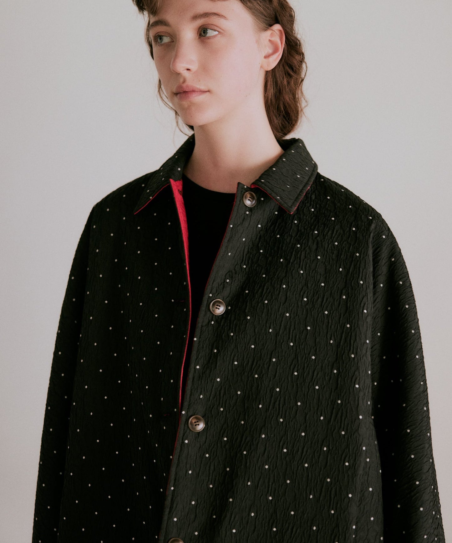 dot reversible quilt jacket / WHT25FJK4051