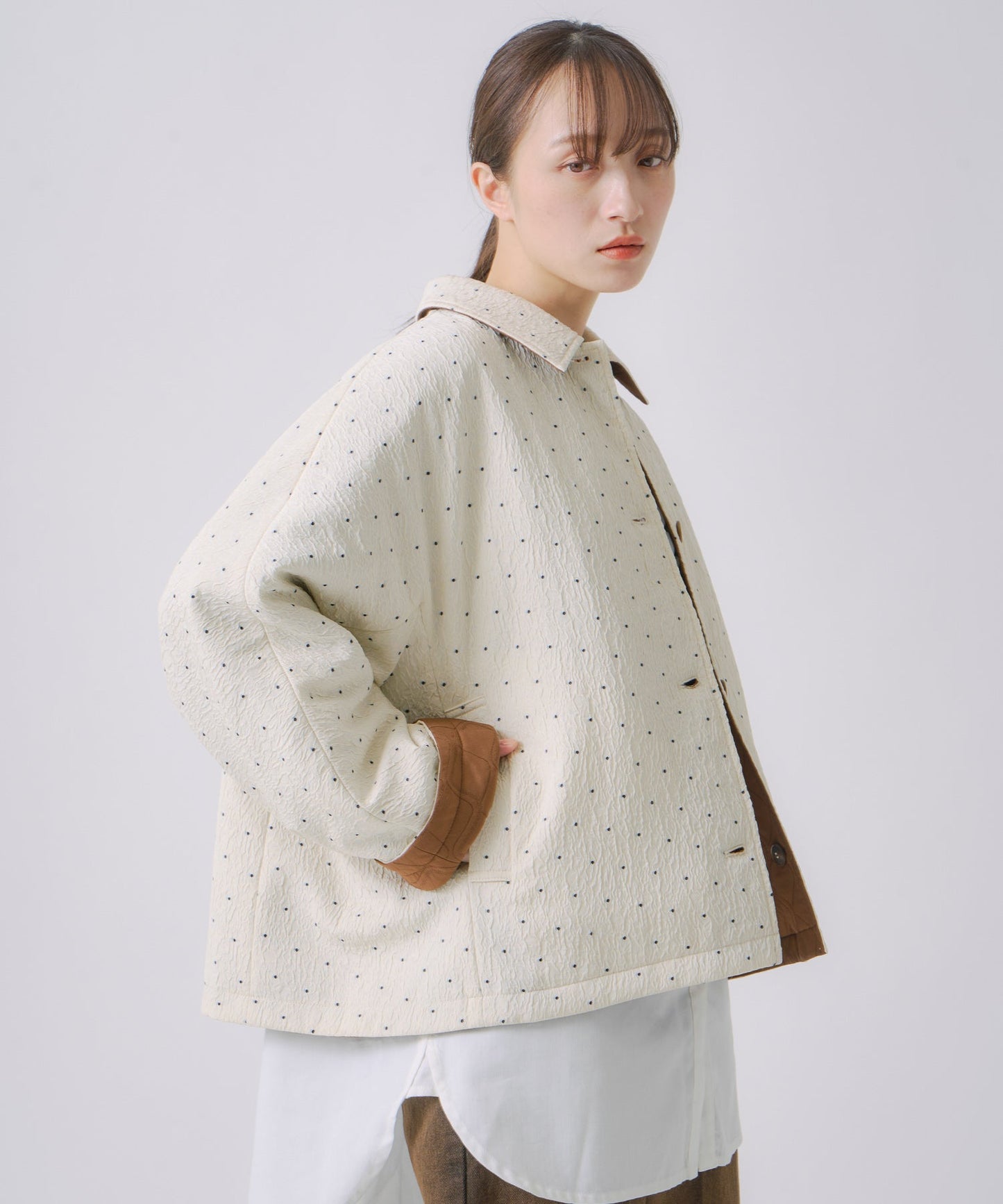 dot reversible quilt jacket / WHT25FJK4051