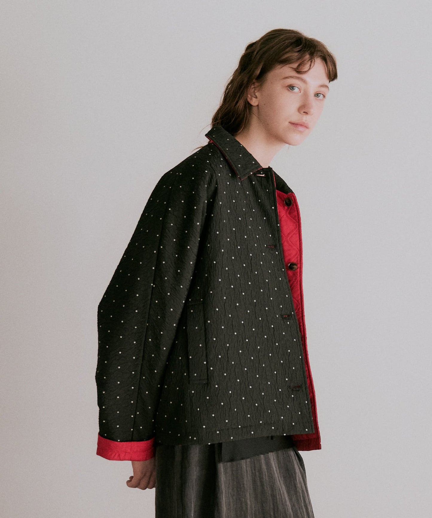 dot reversible quilt jacket / WHT25FJK4051