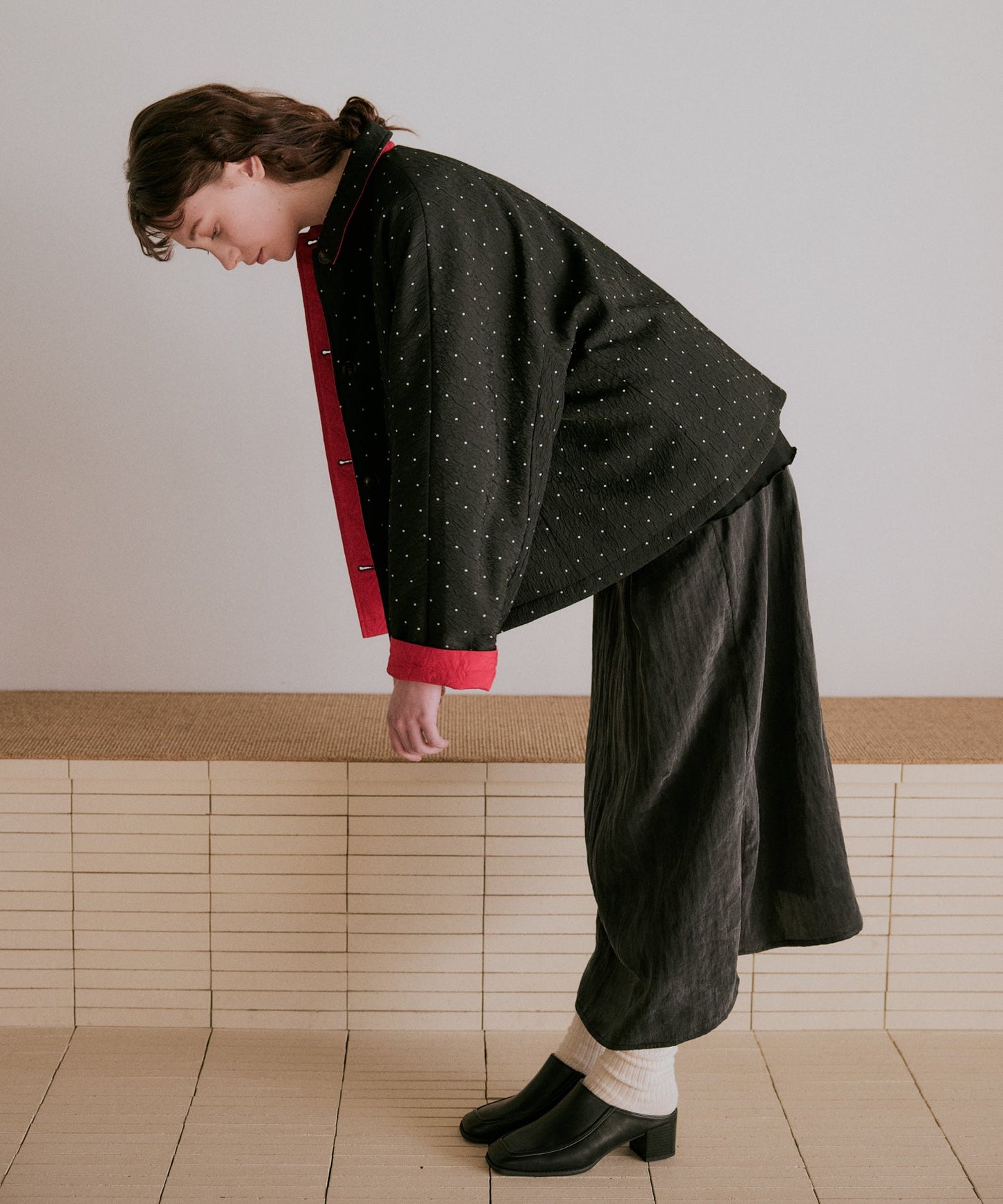 dot reversible quilt jacket / WHT25FJK4051