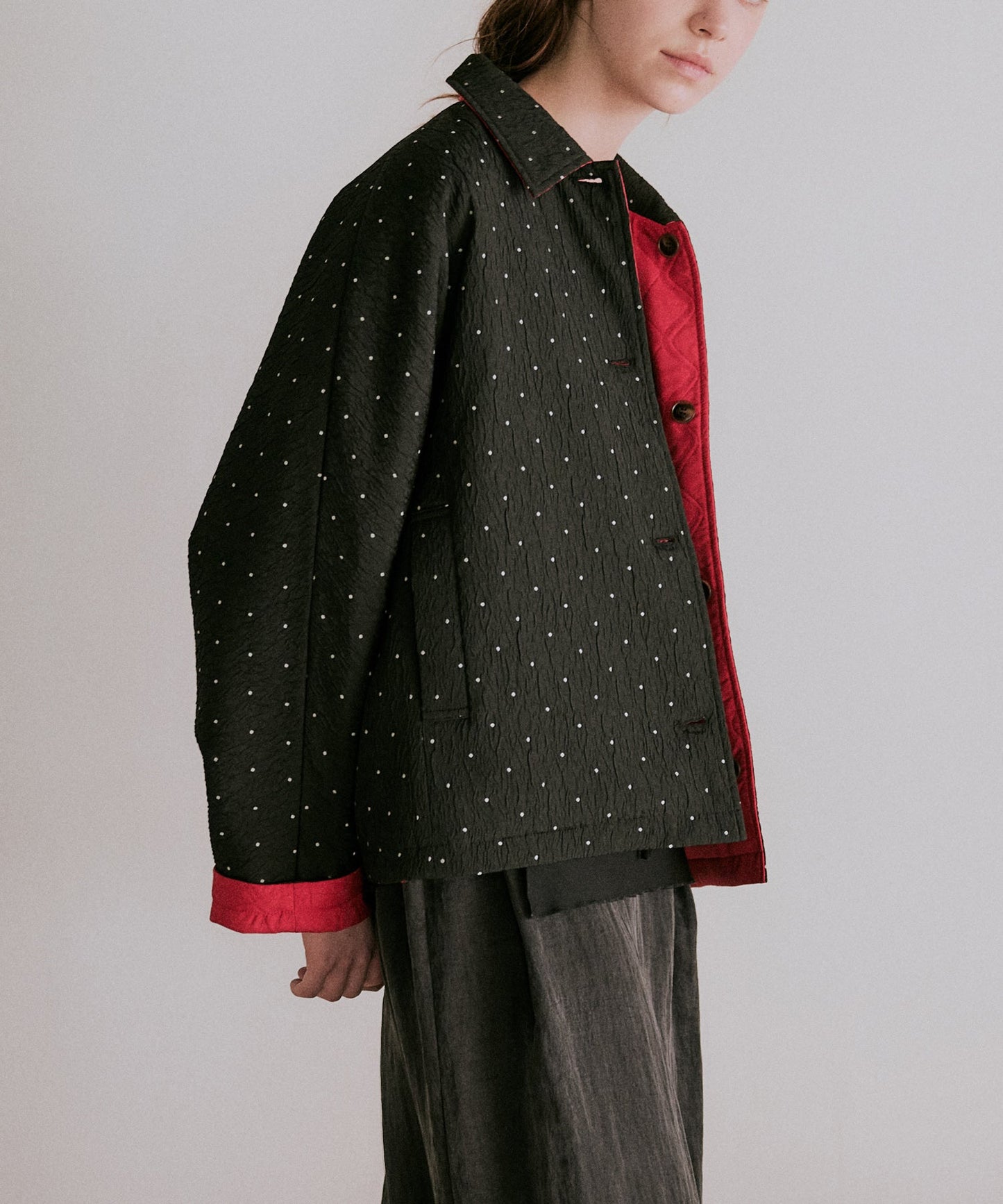 dot reversible quilt jacket / WHT25FJK4051