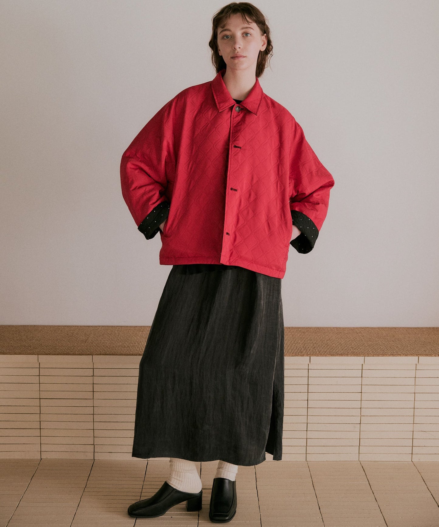 dot reversible quilt jacket / WHT25FJK4051