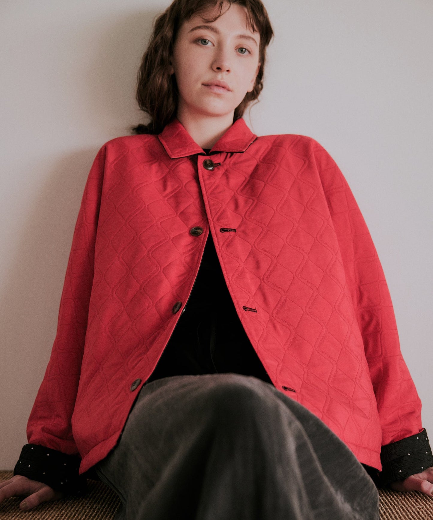 dot reversible quilt jacket / WHT25FJK4051