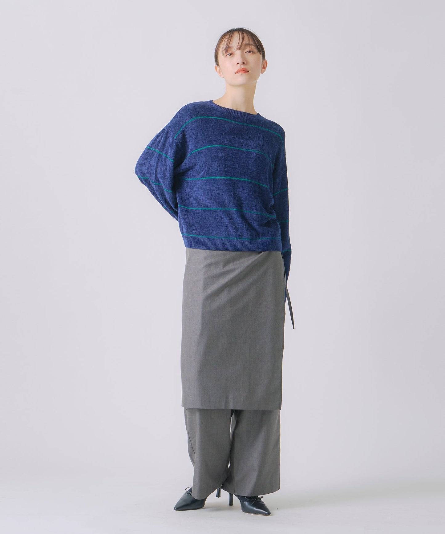 wide border knit / WHT25FKN4034