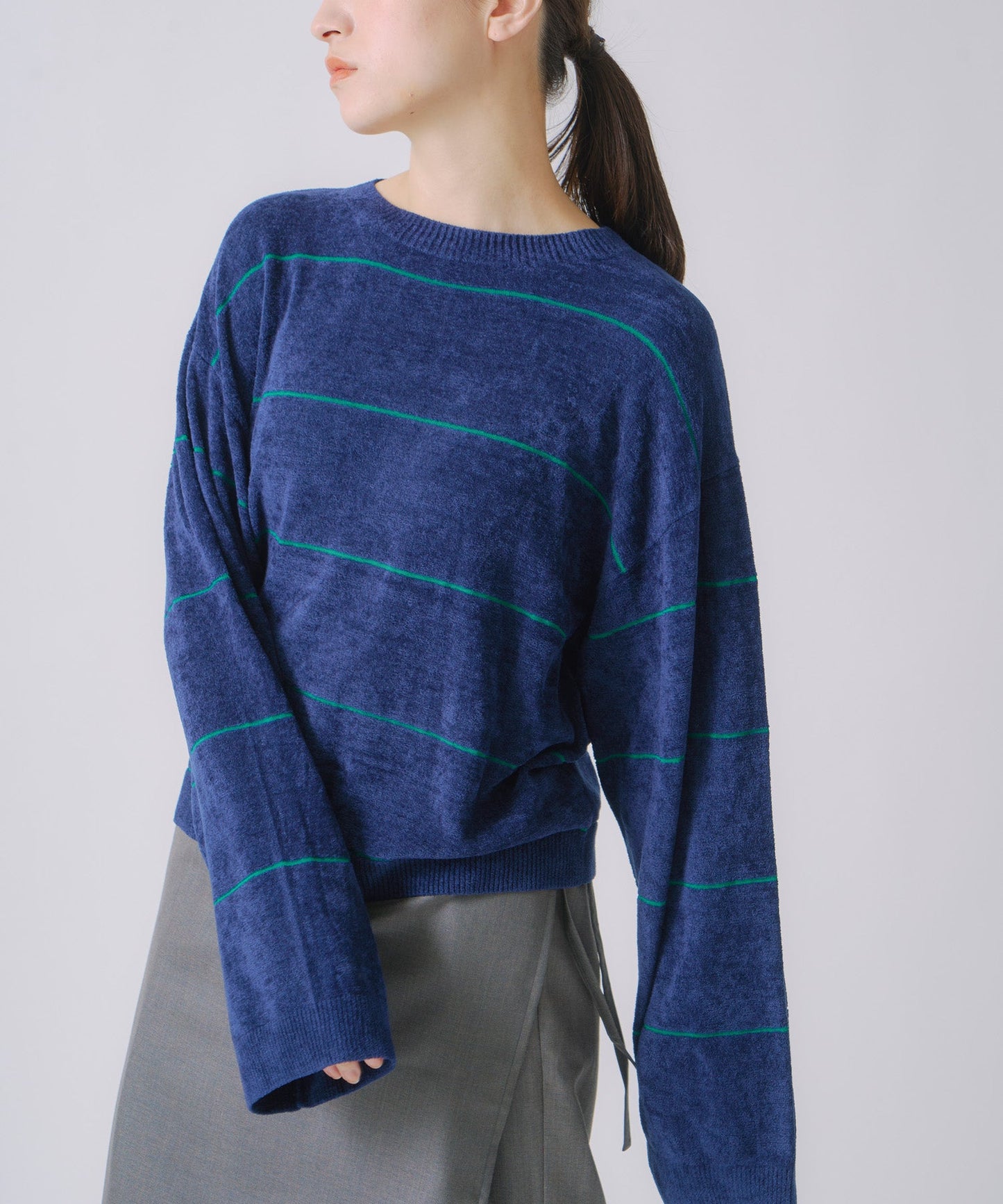 wide border knit / WHT25FKN4034