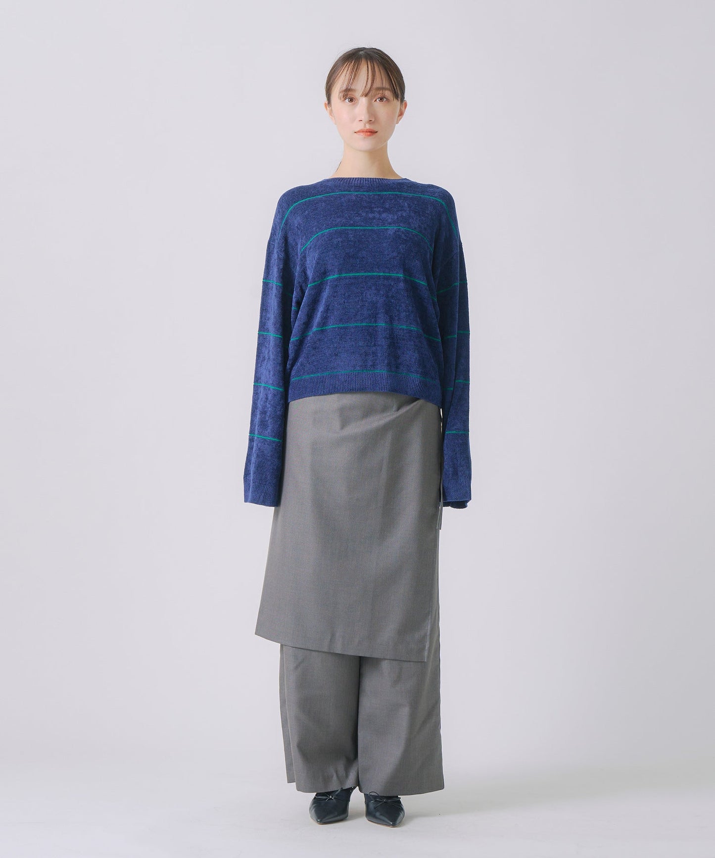 wide border knit / WHT25FKN4034