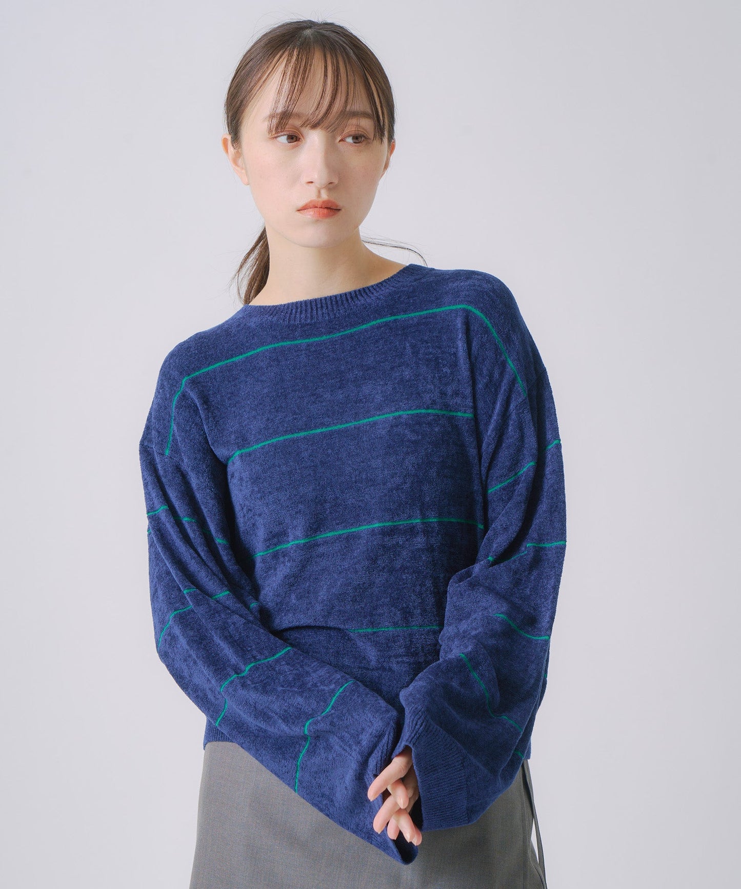 wide border knit / WHT25FKN4034