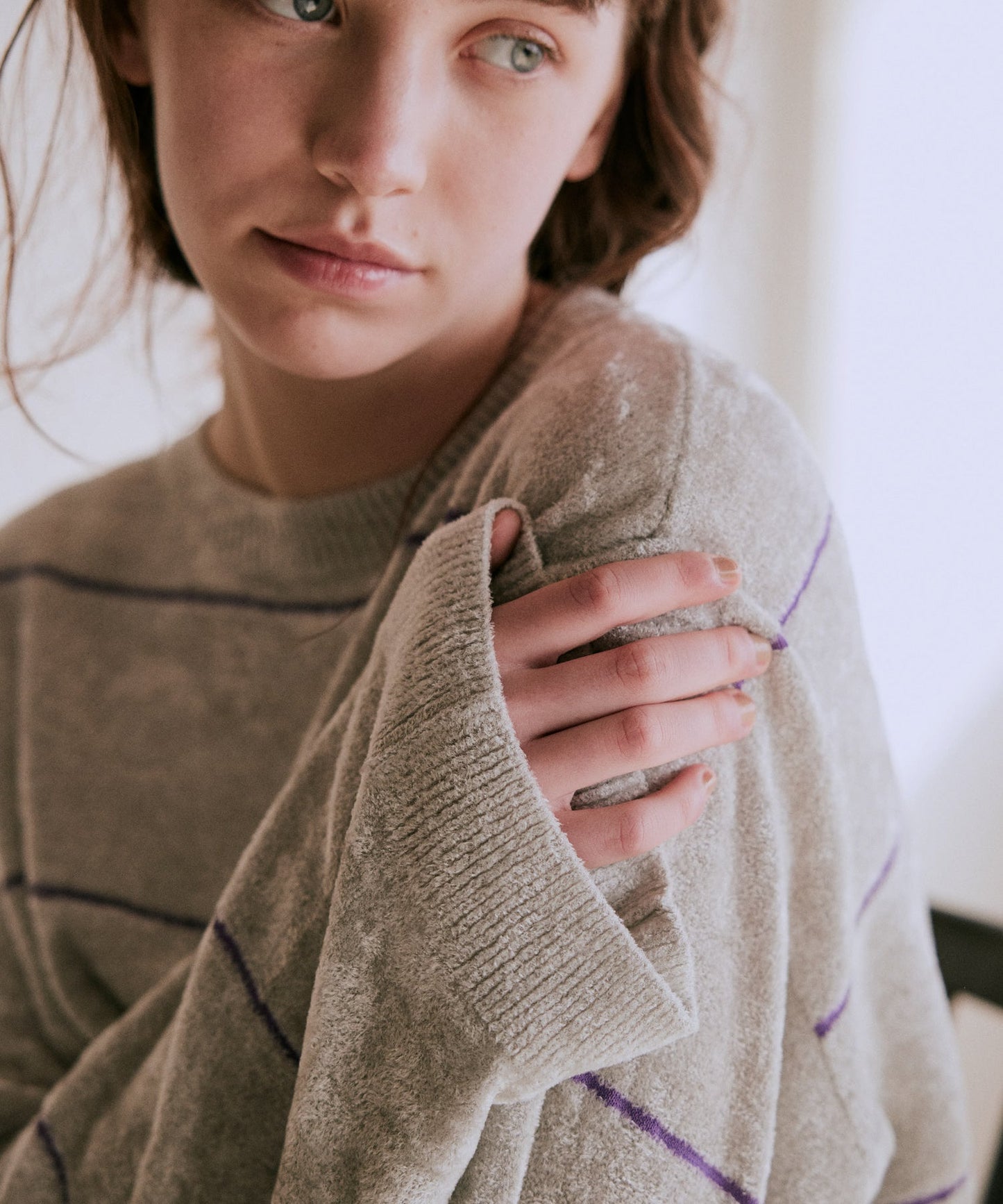 wide border knit / WHT25FKN4034