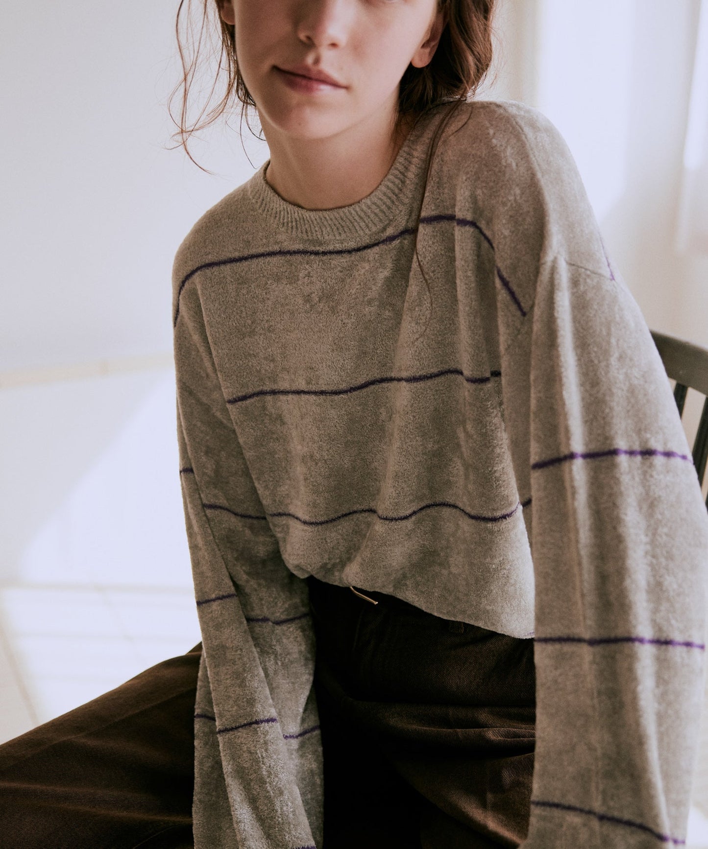 wide border knit / WHT25FKN4034