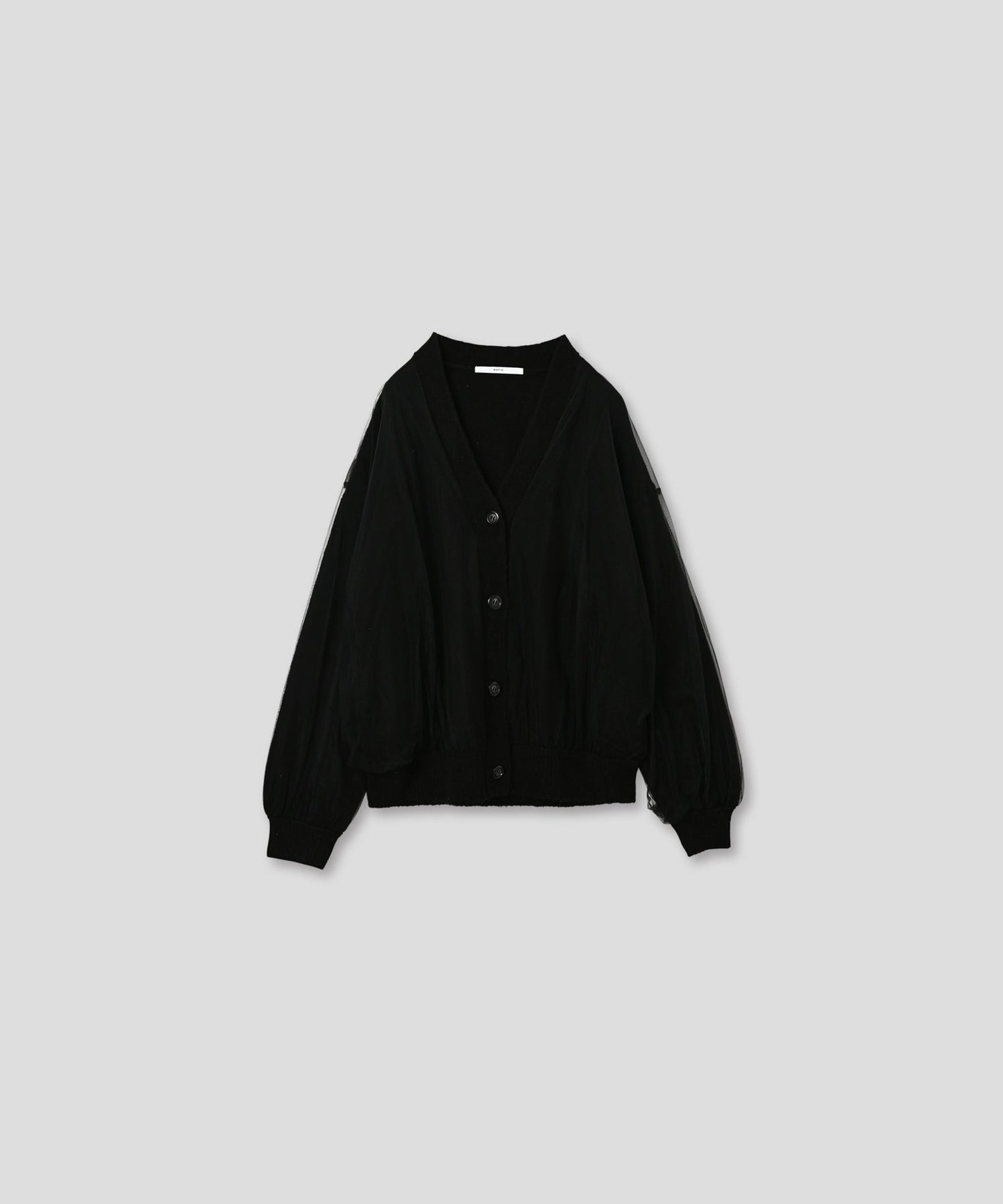 tulle layered knit cardigan / WHT25FKN4035