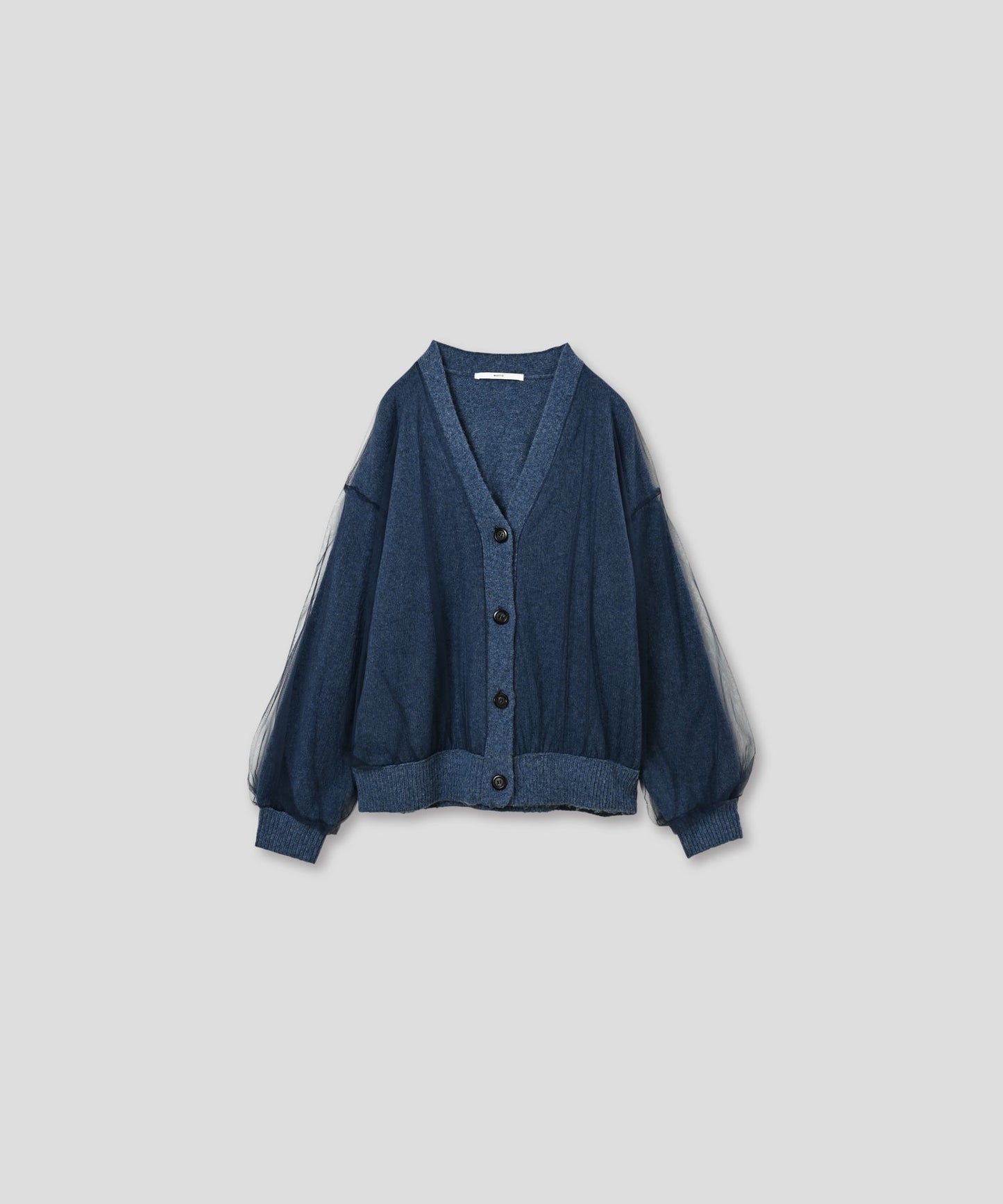 tulle layered knit cardigan / WHT25FKN4035