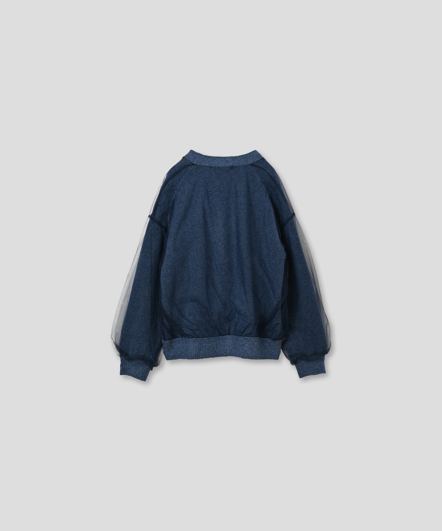 tulle layered knit cardigan / WHT25FKN4035