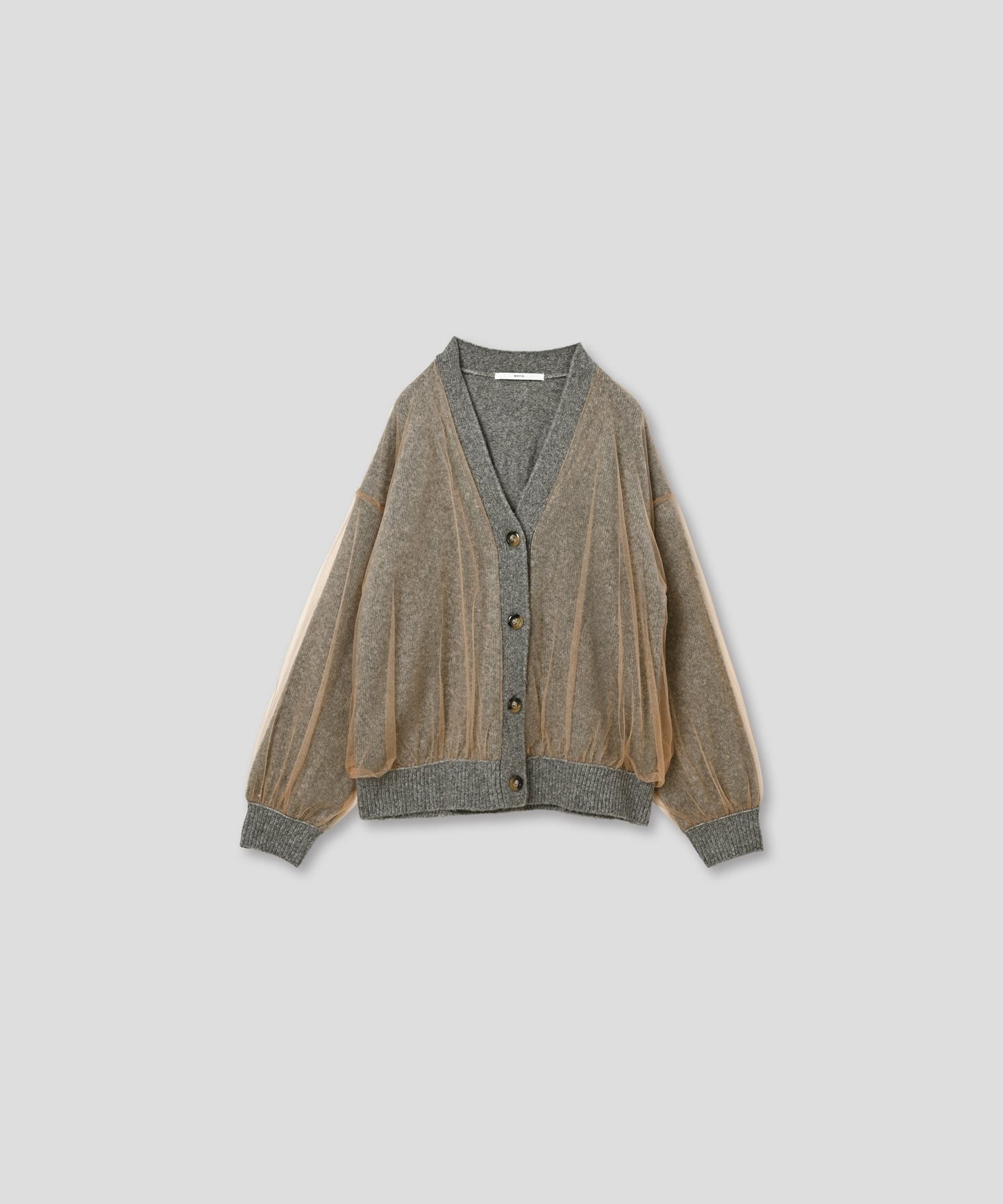 tulle layered knit cardigan / WHT25FKN4035
