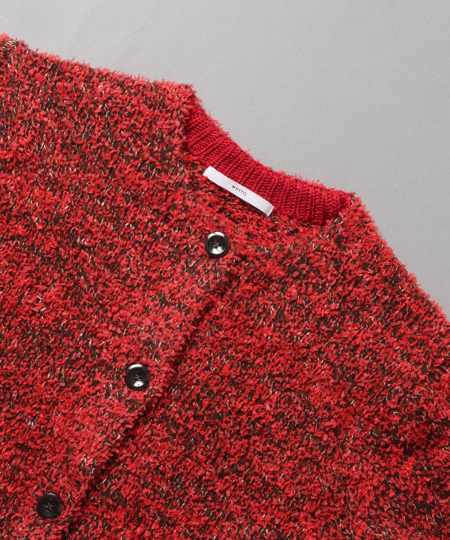 mix tapeyarn knit jacket / WHT25FKN4036