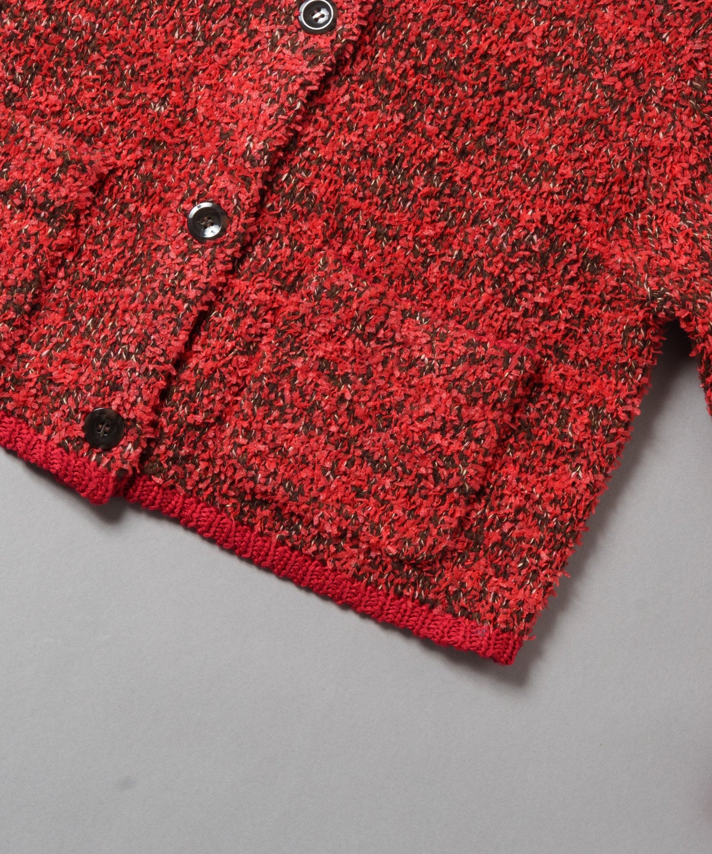 mix tapeyarn knit jacket / WHT25FKN4036