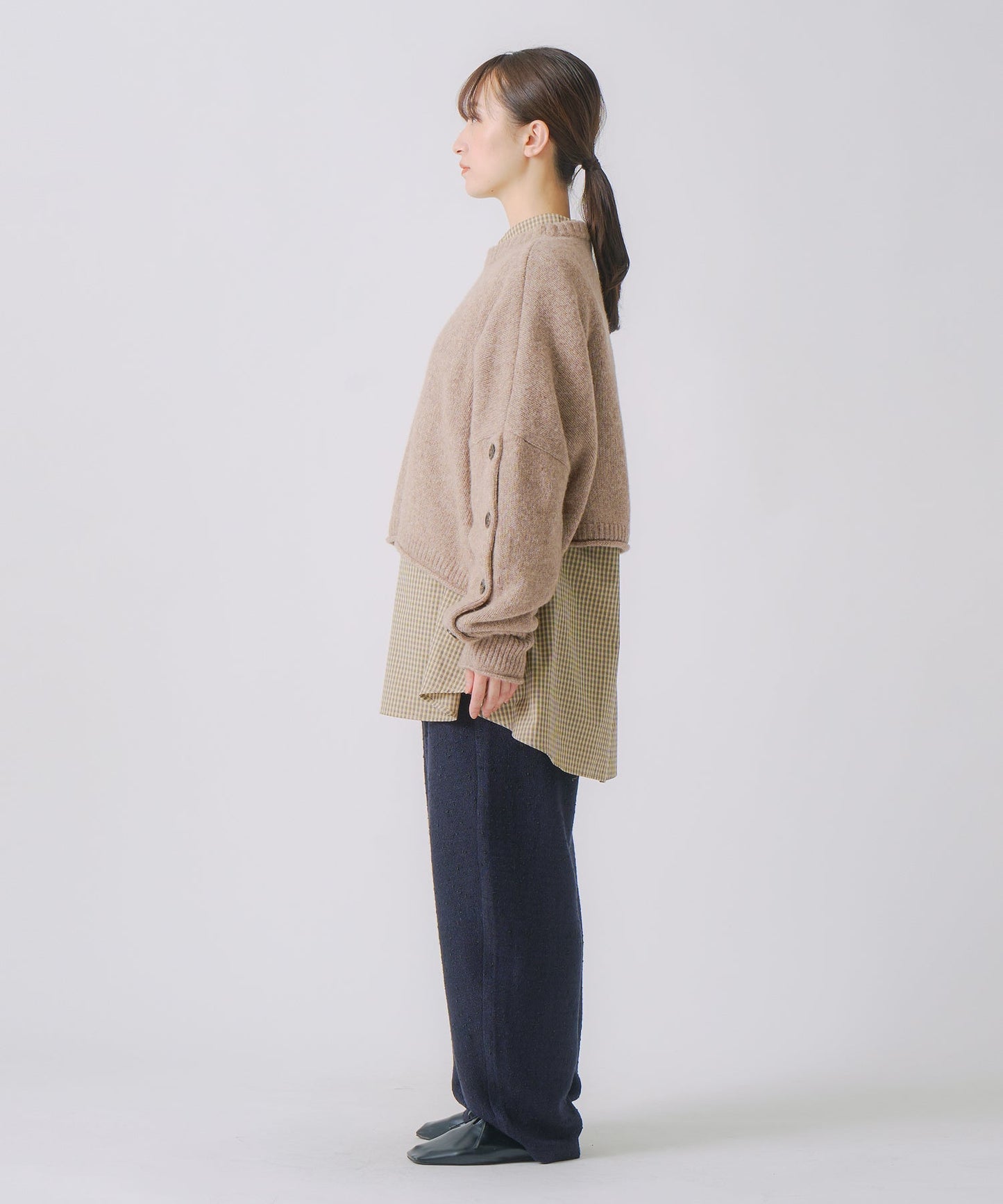 cashmere wide square knit / WHT25FKN4037