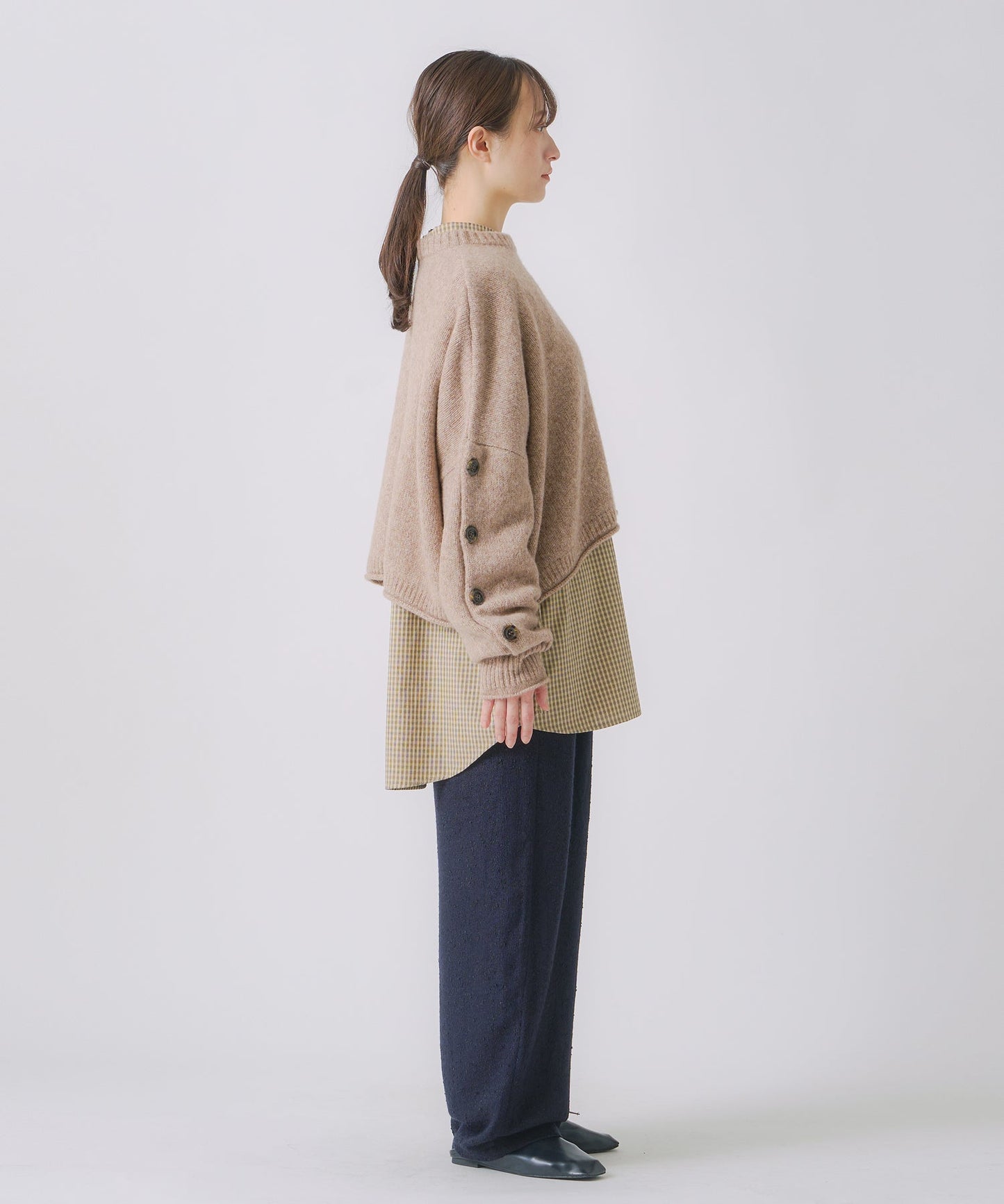 cashmere wide square knit / WHT25FKN4037