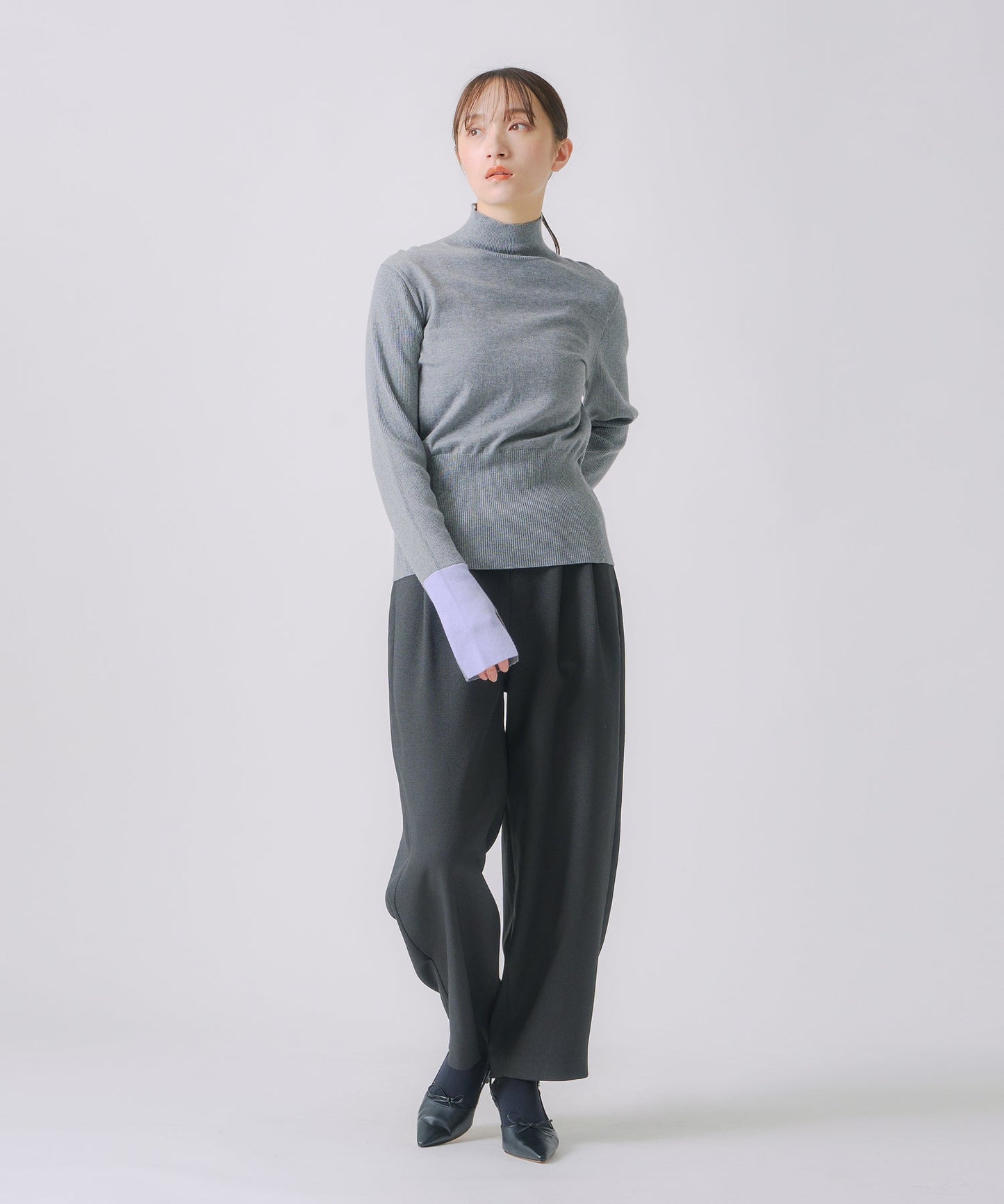 color block knit / WHT25FKN4039