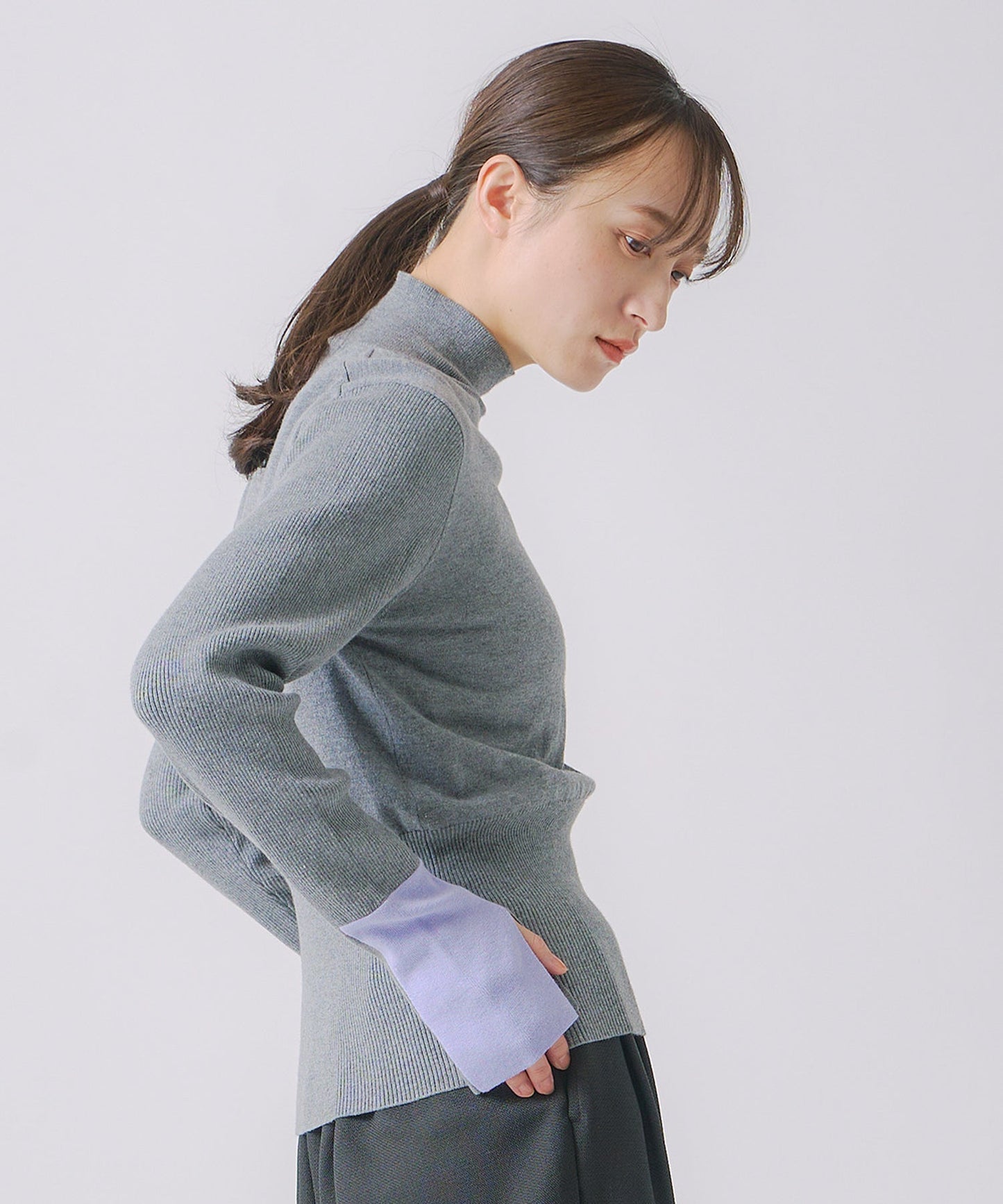 color block knit / WHT25FKN4039