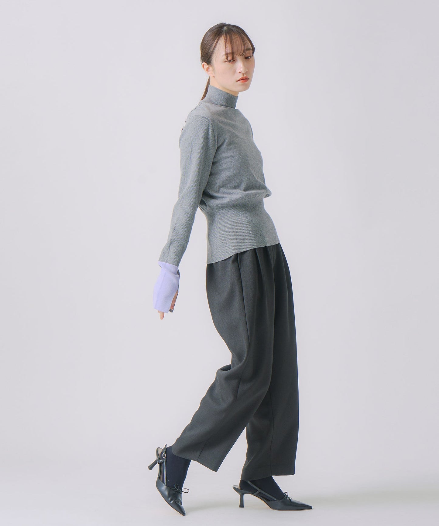 color block knit / WHT25FKN4039