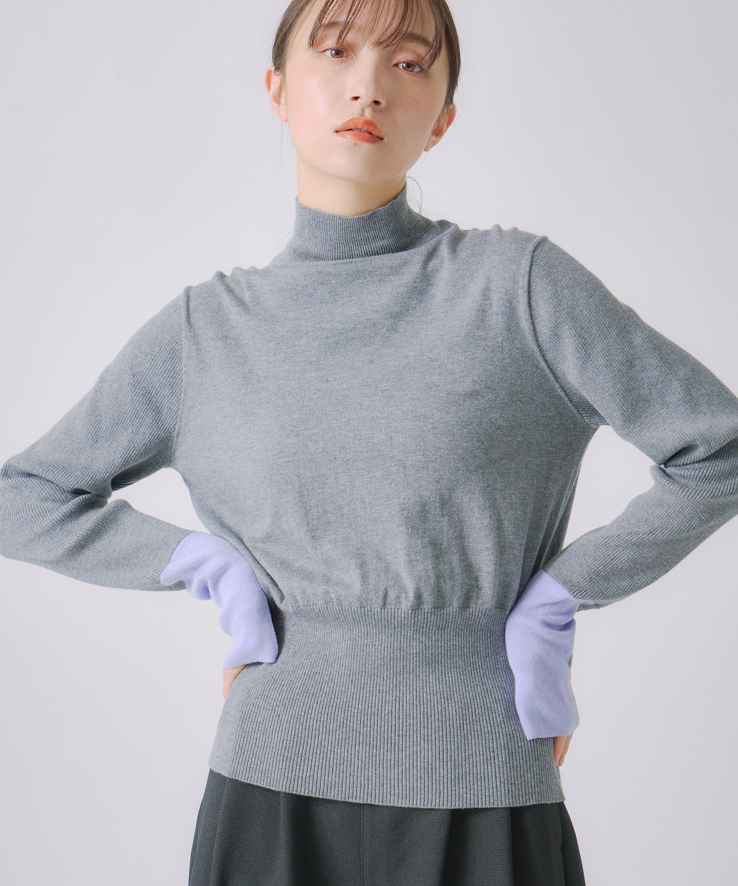 color block knit / WHT25FKN4039