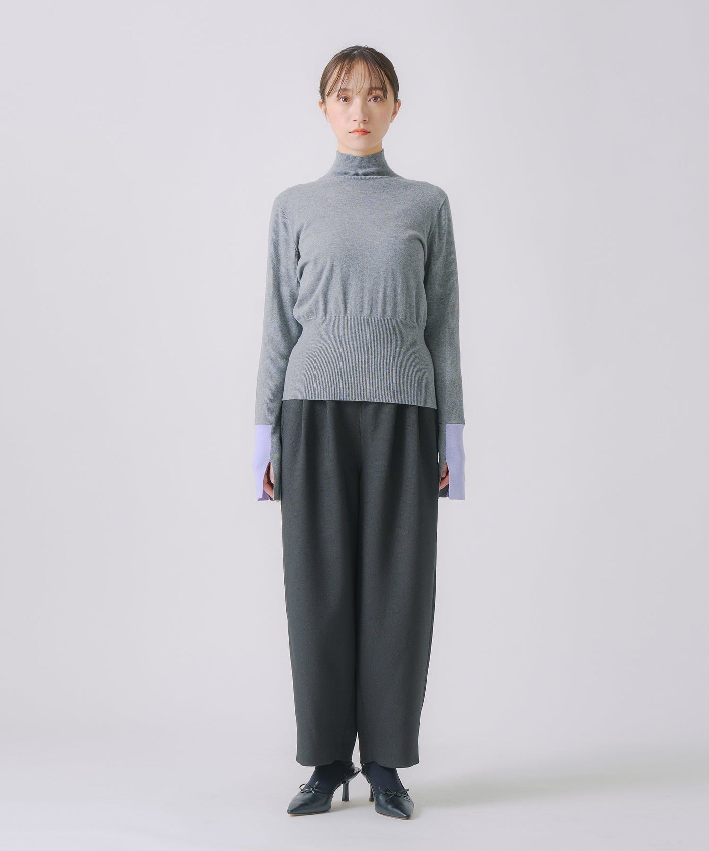 color block knit / WHT25FKN4039
