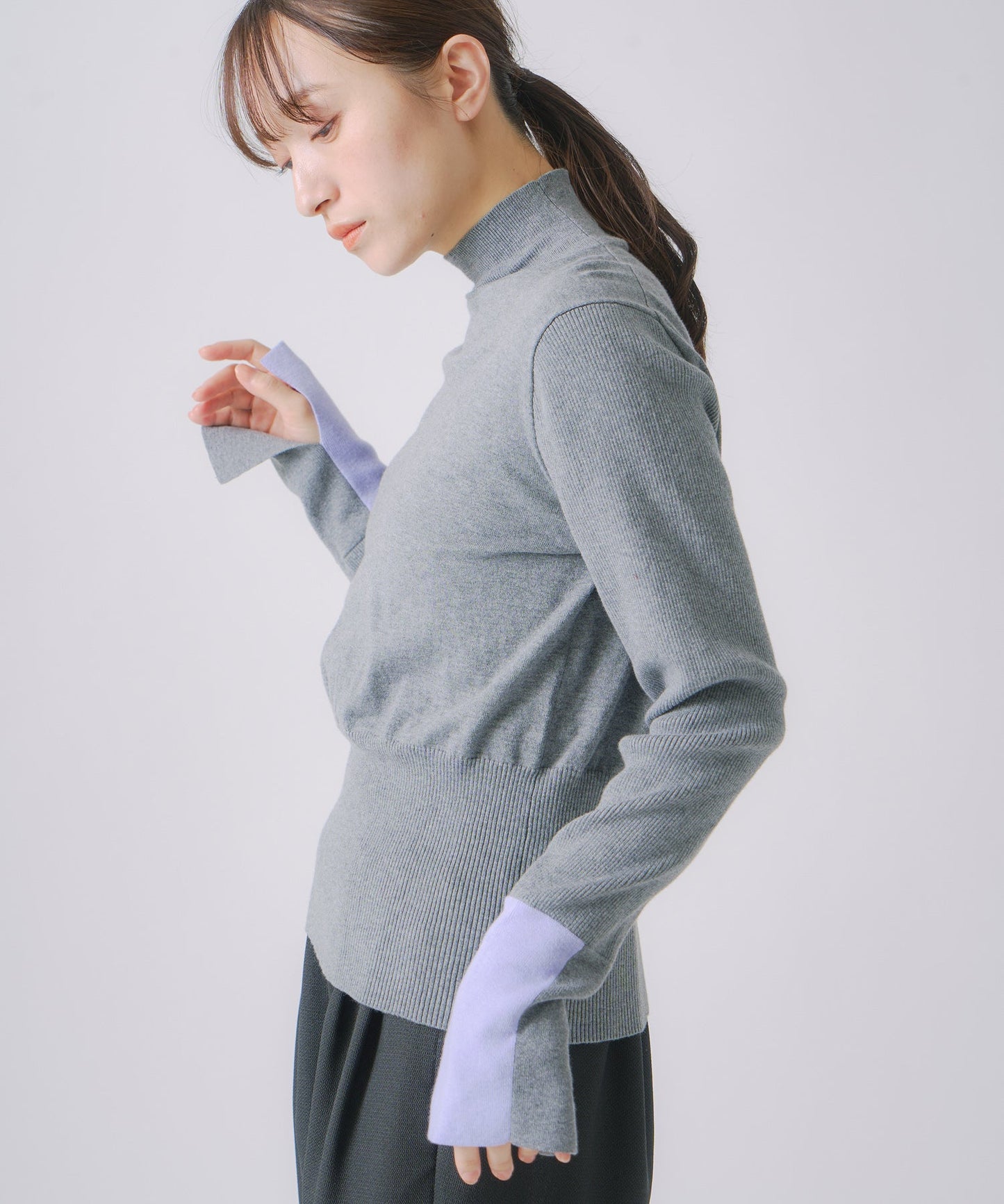 color block knit / WHT25FKN4039