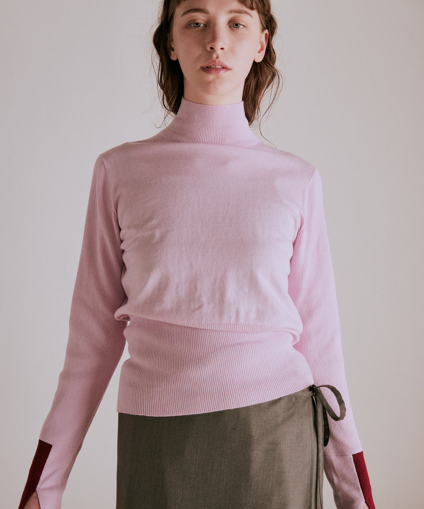 color block knit / WHT25FKN4039