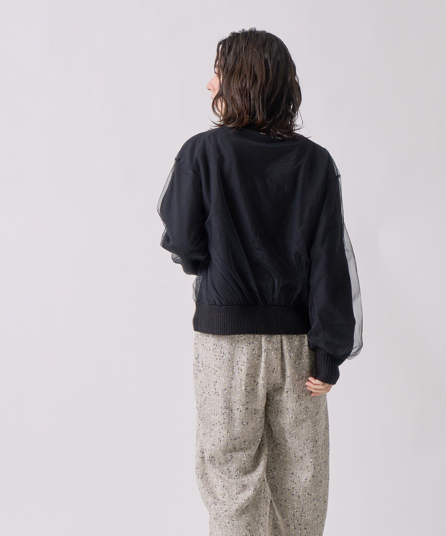 tulle layered knit / WHT25FKN4040