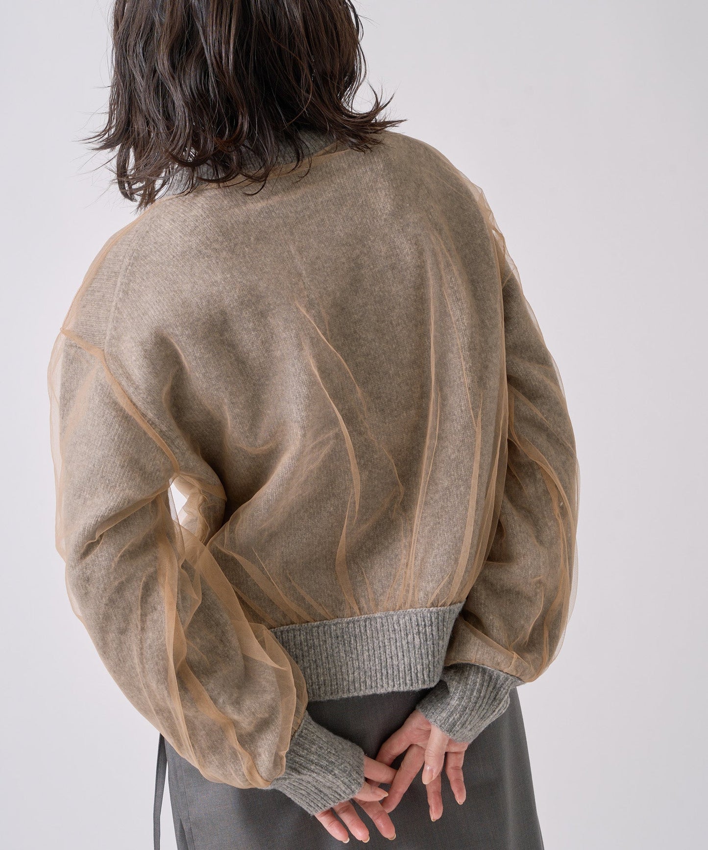 tulle layered knit / WHT25FKN4040