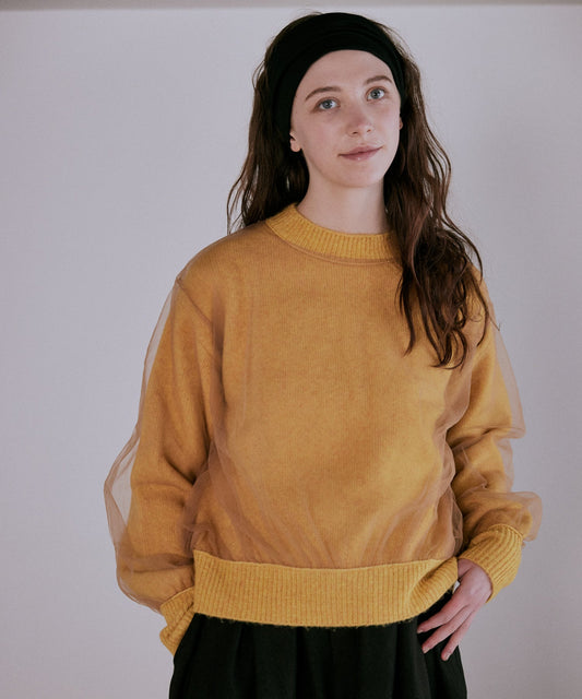 tulle layered knit / WHT25FKN4040