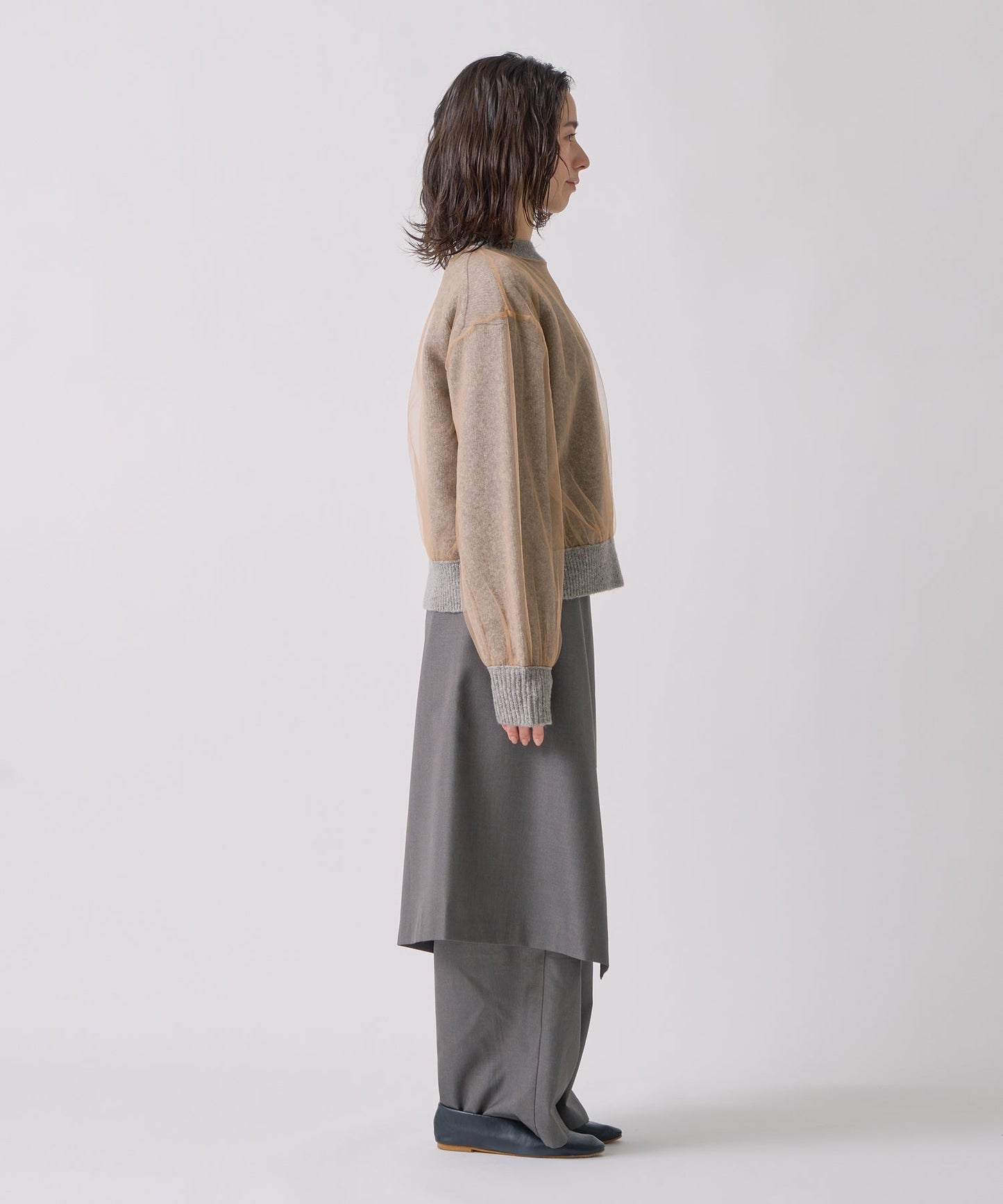 tulle layered knit / WHT25FKN4040