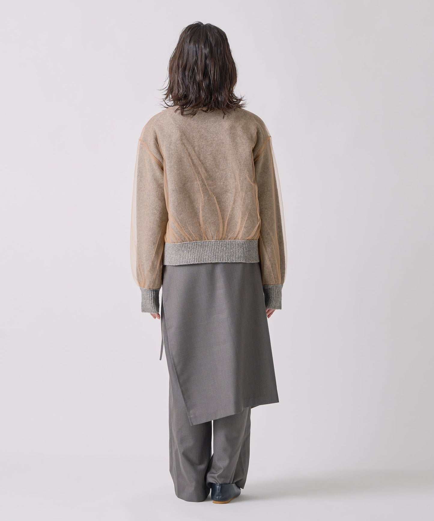 tulle layered knit / WHT25FKN4040