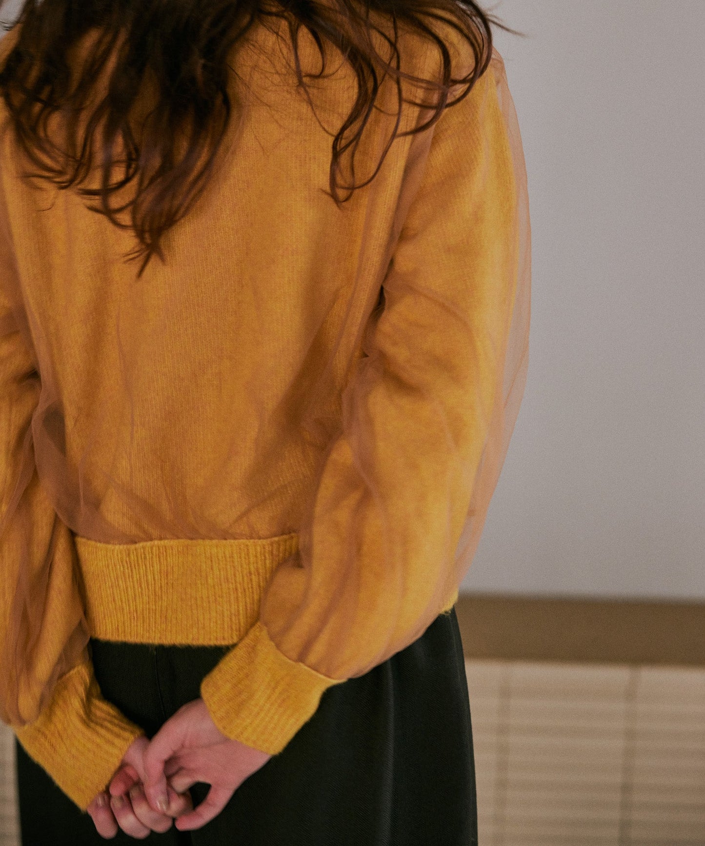 tulle layered knit / WHT25FKN4040