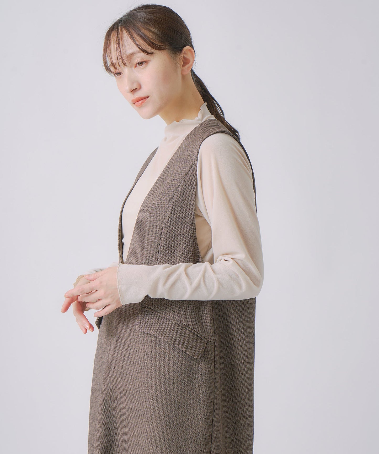 chic tweed cocoon dress / WHT25FOP4071