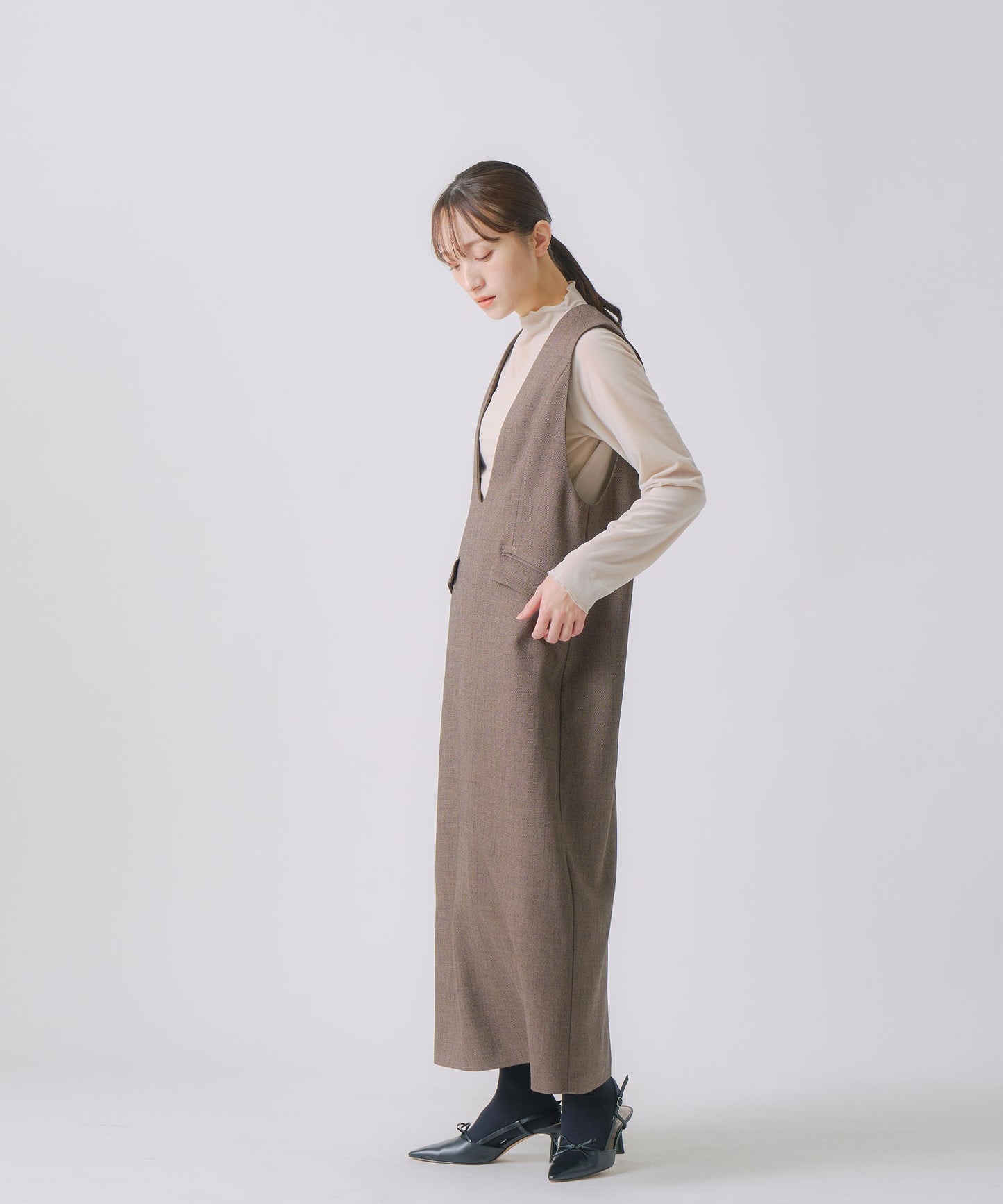 chic tweed cocoon dress / WHT25FOP4071