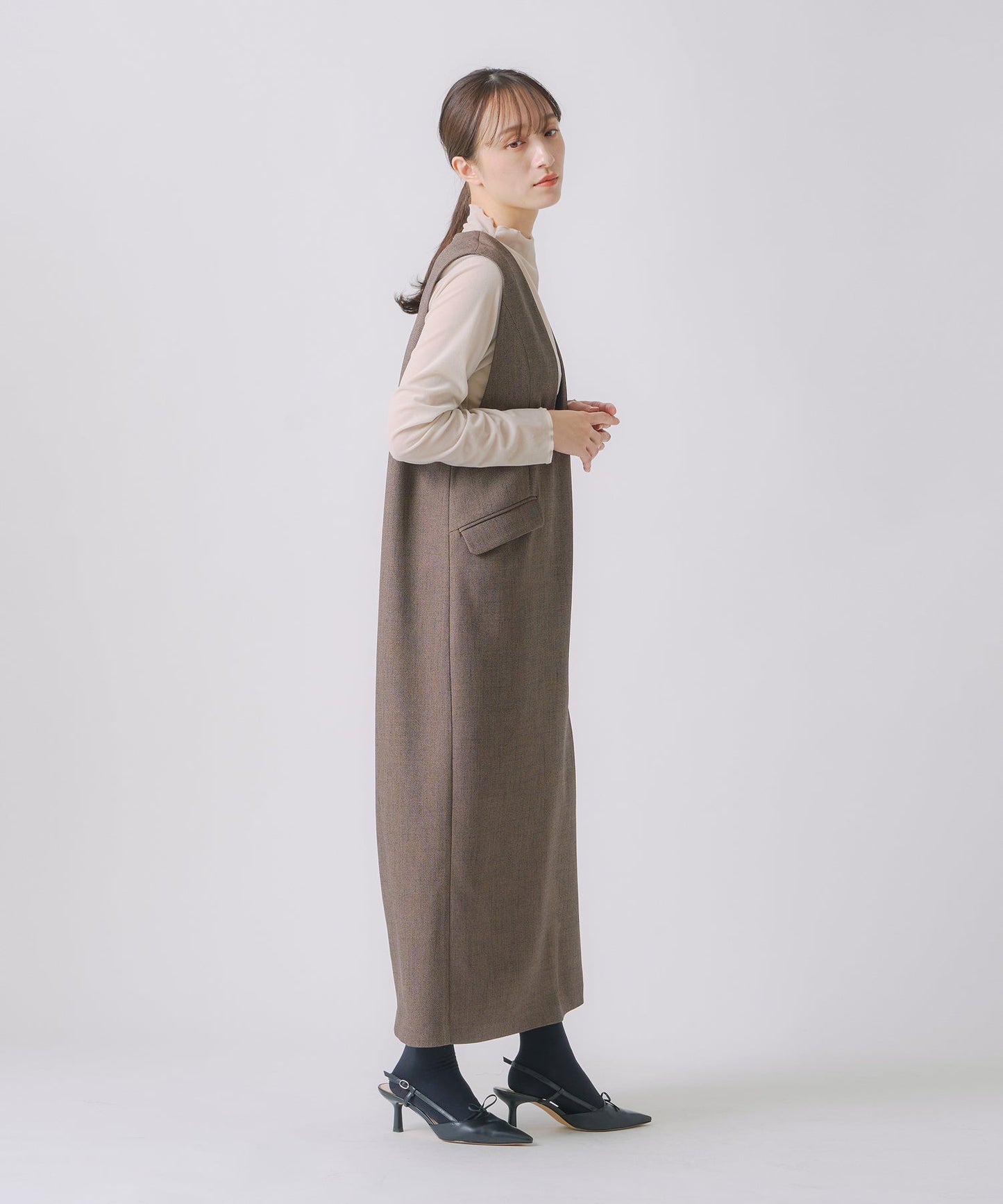 chic tweed cocoon dress / WHT25FOP4071