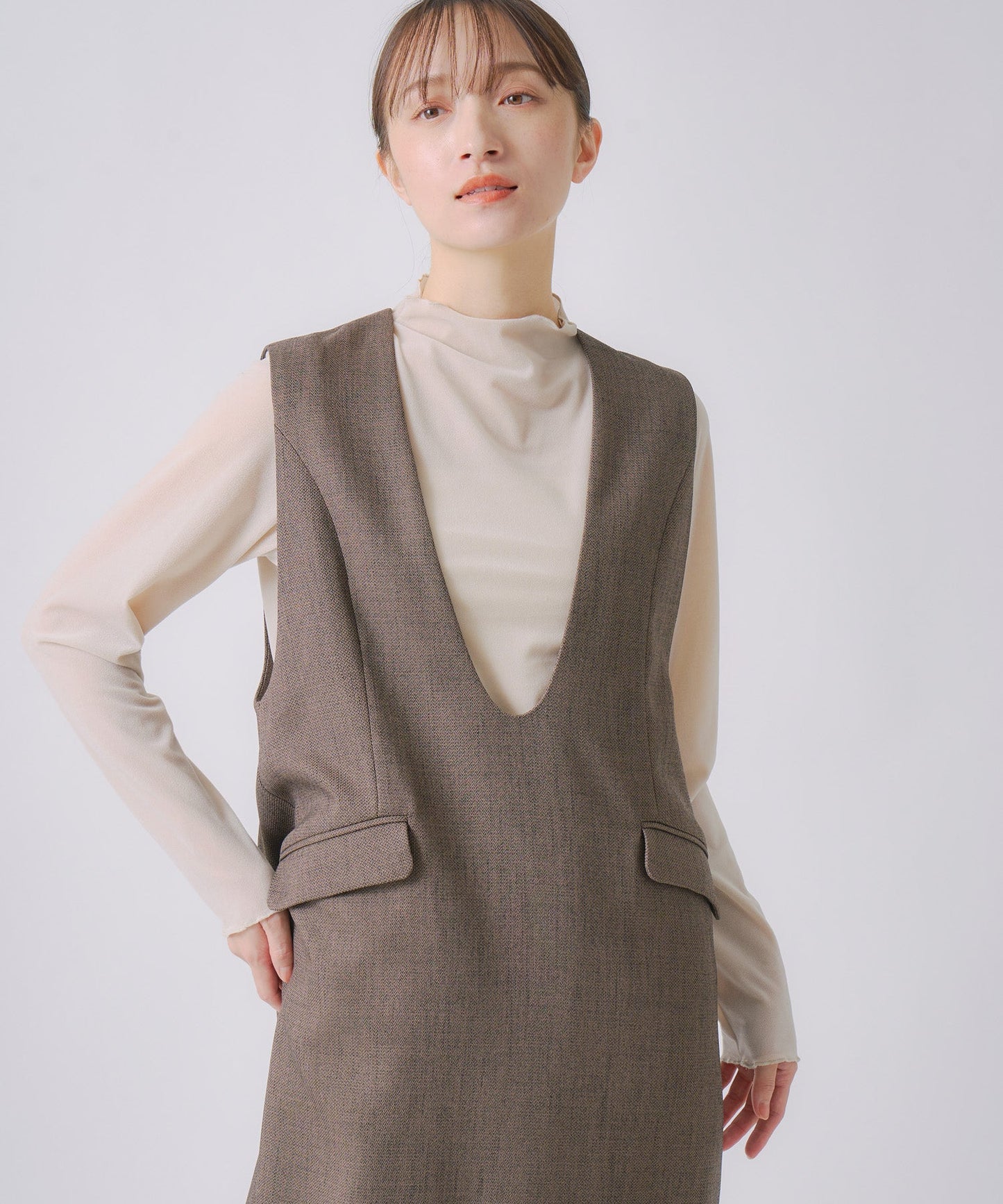 chic tweed cocoon dress / WHT25FOP4071