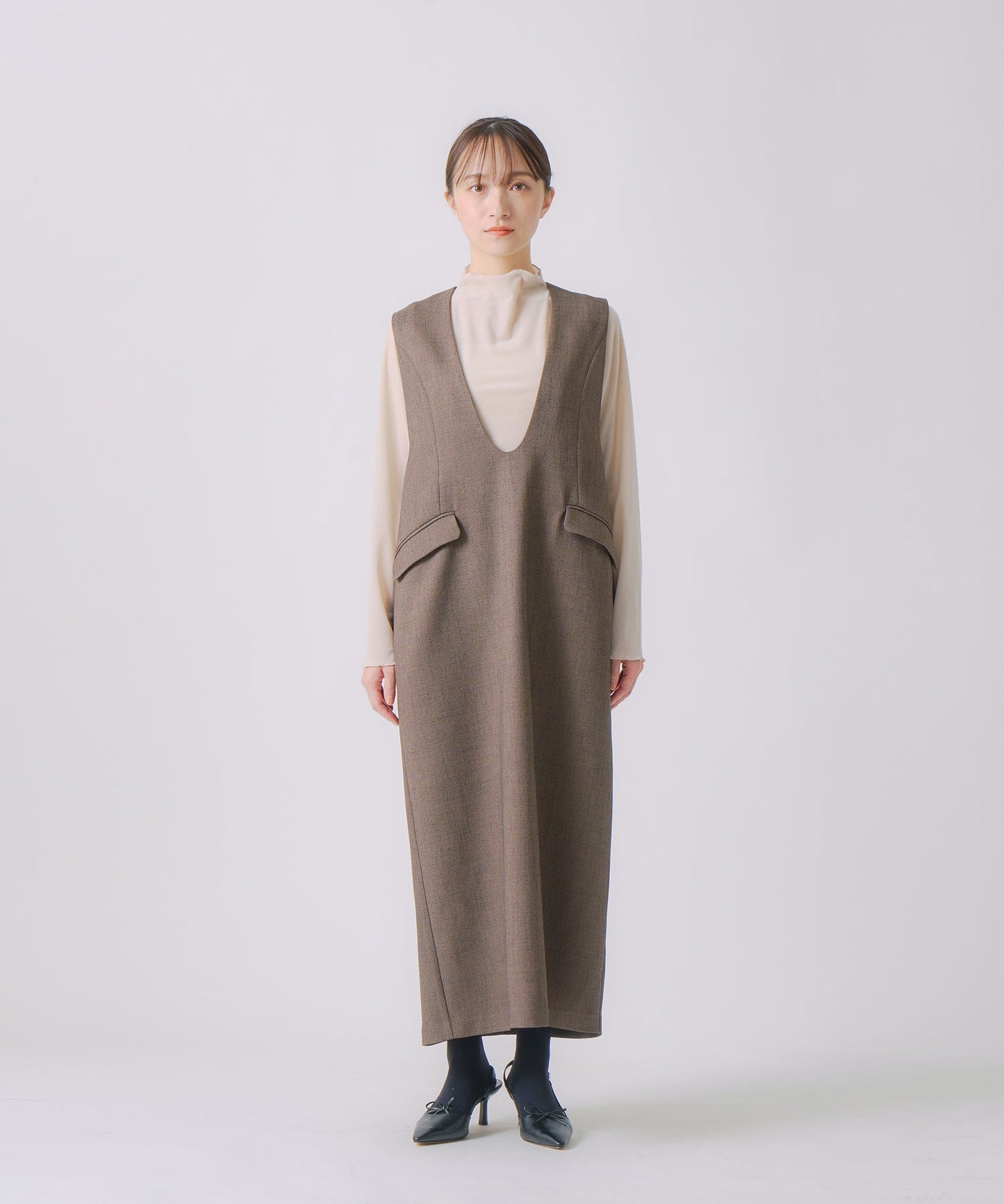 chic tweed cocoon dress / WHT25FOP4071