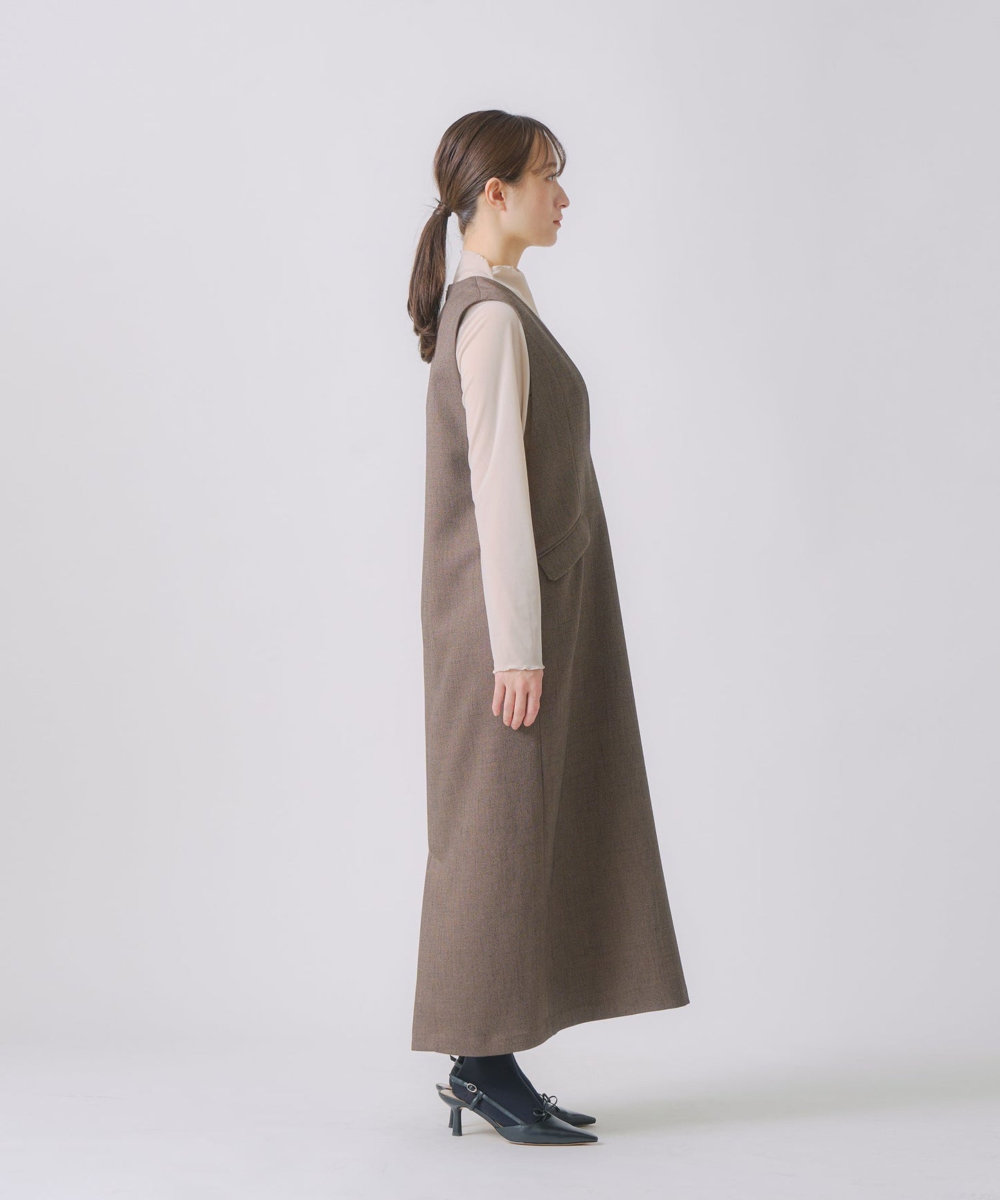 chic tweed cocoon dress / WHT25FOP4071