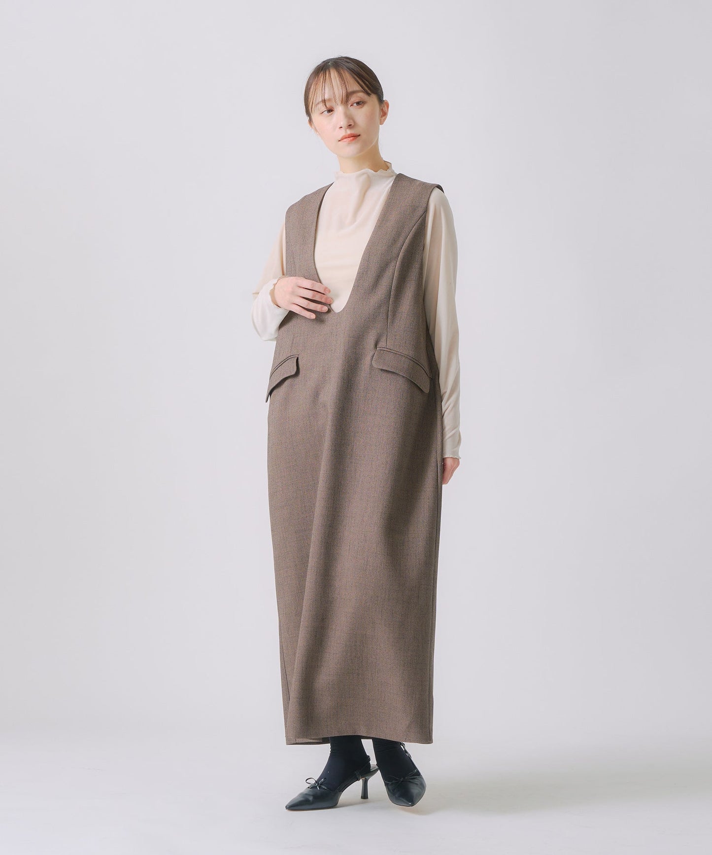 chic tweed cocoon dress / WHT25FOP4071