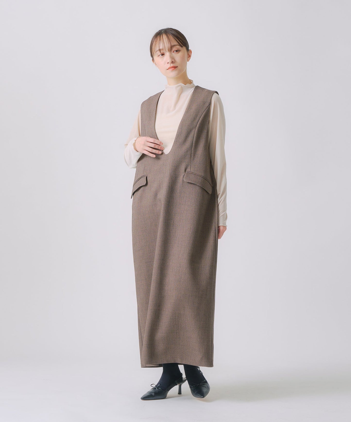 chic tweed cocoon dress / WHT25FOP4071
